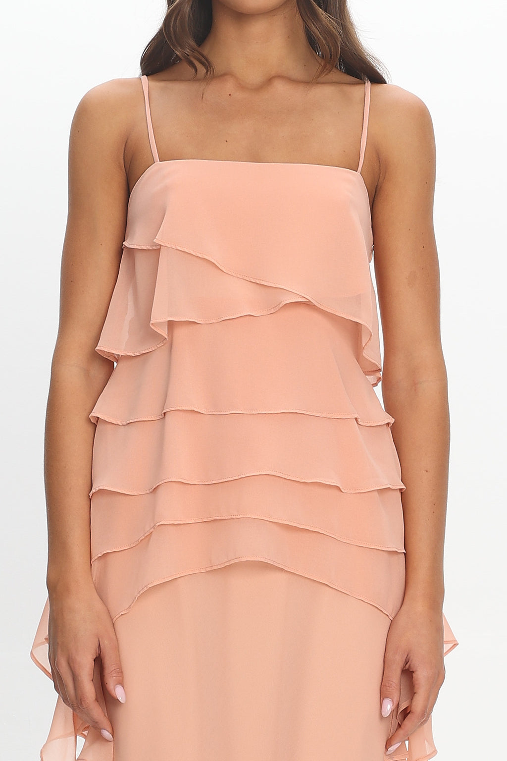 Olita Tiered Bodice Maxi Dress Apricot