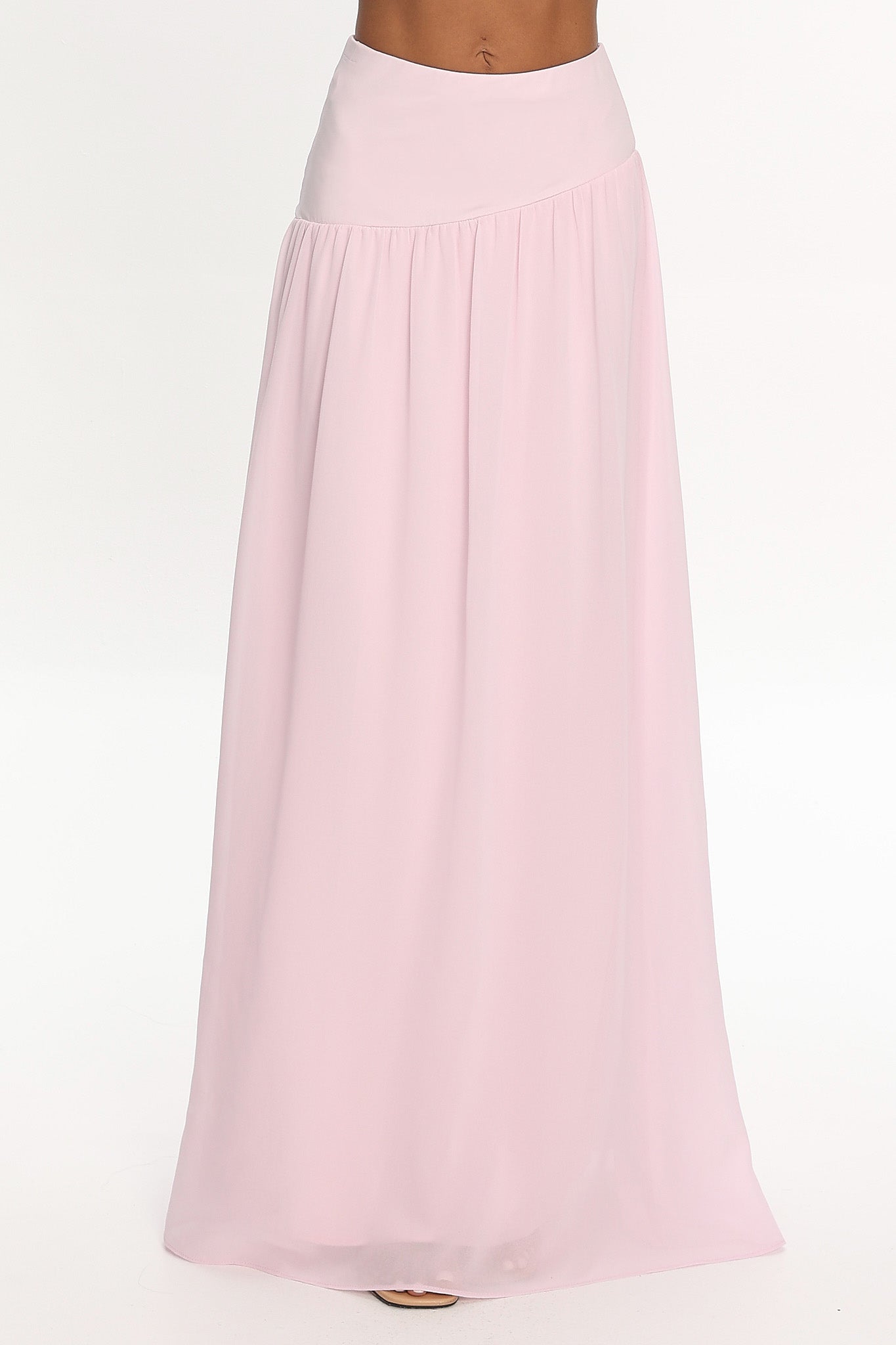 Lela High Waisted Maxi Skirt Blush