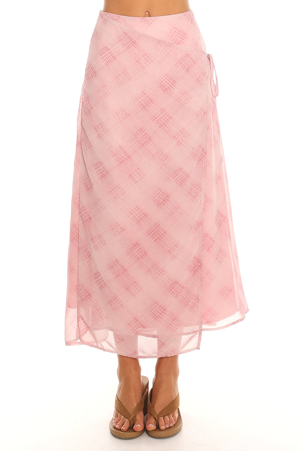 Cheat Code Wrap Midi Skirt Pink