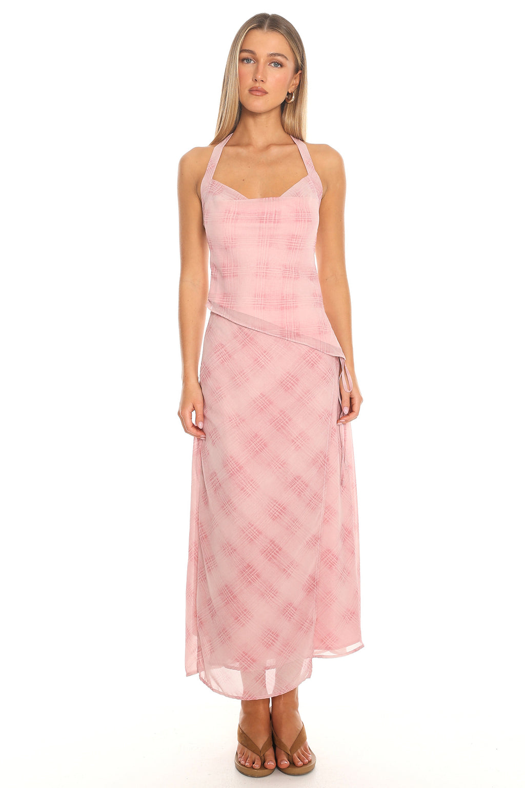 Cheat Code Wrap Midi Skirt Pink