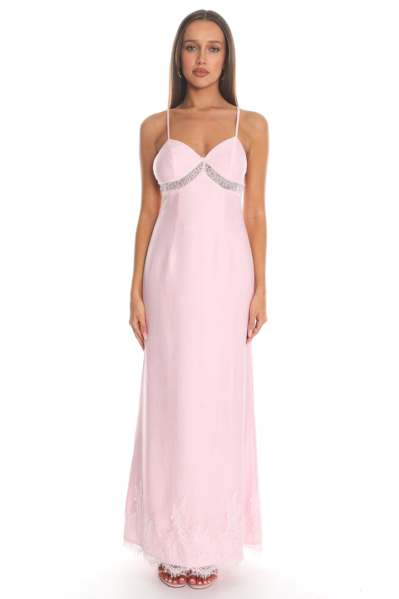 Soleil Lace Maxi Dress Light Pink