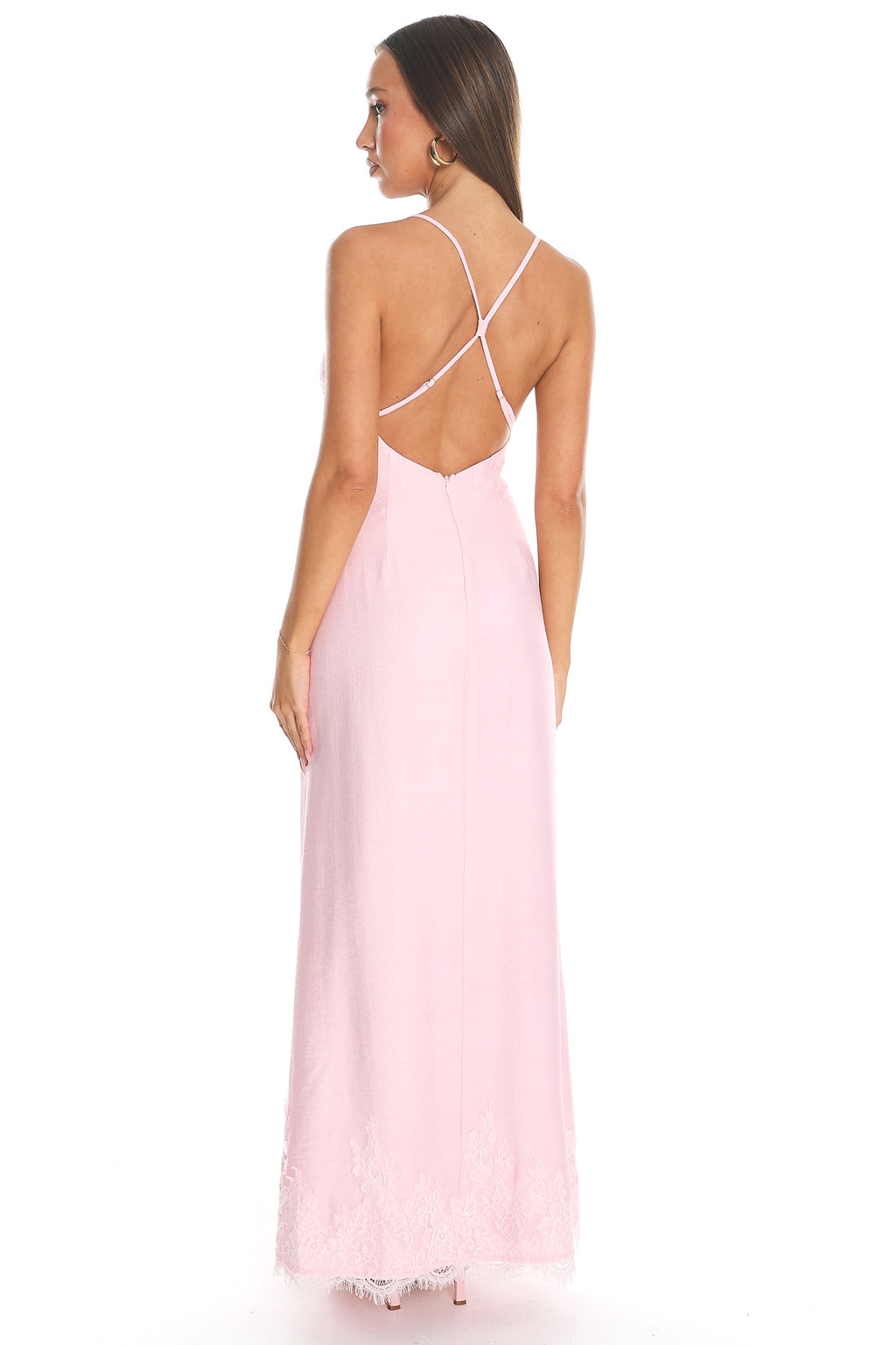 Soleil Lace Maxi Dress Light Pink