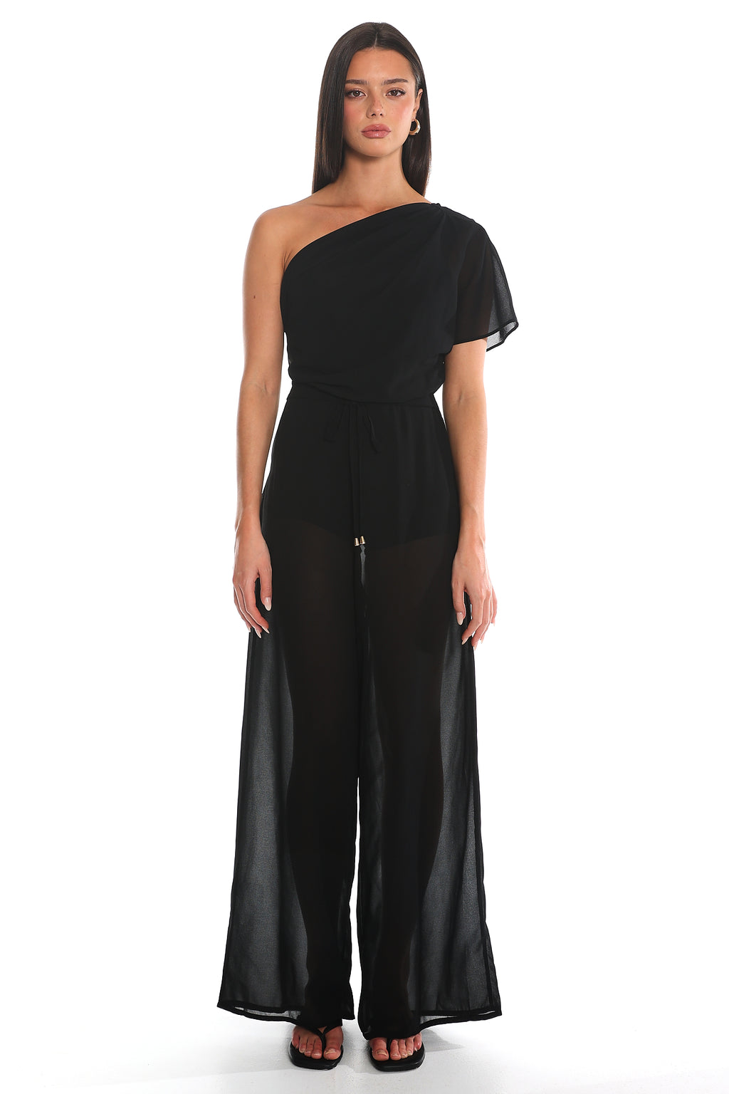 Challenger One-Shoulder Jumpsuit Black