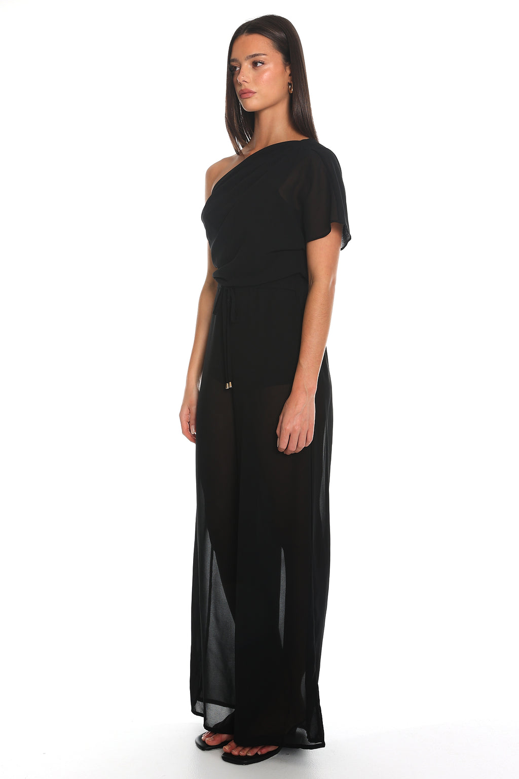 Challenger One-Shoulder Jumpsuit Black