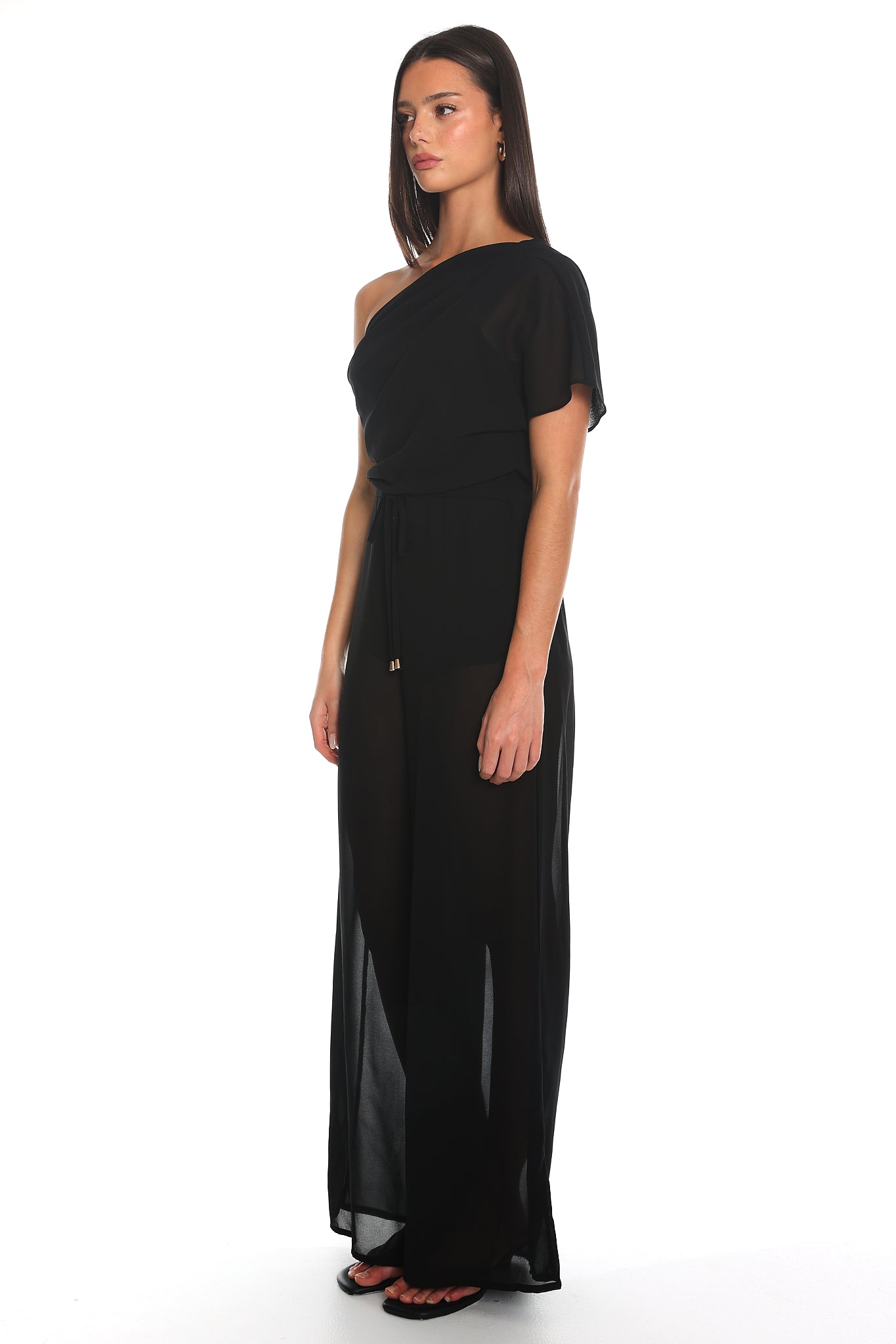 Challenger One-Shoulder Jumpsuit Black