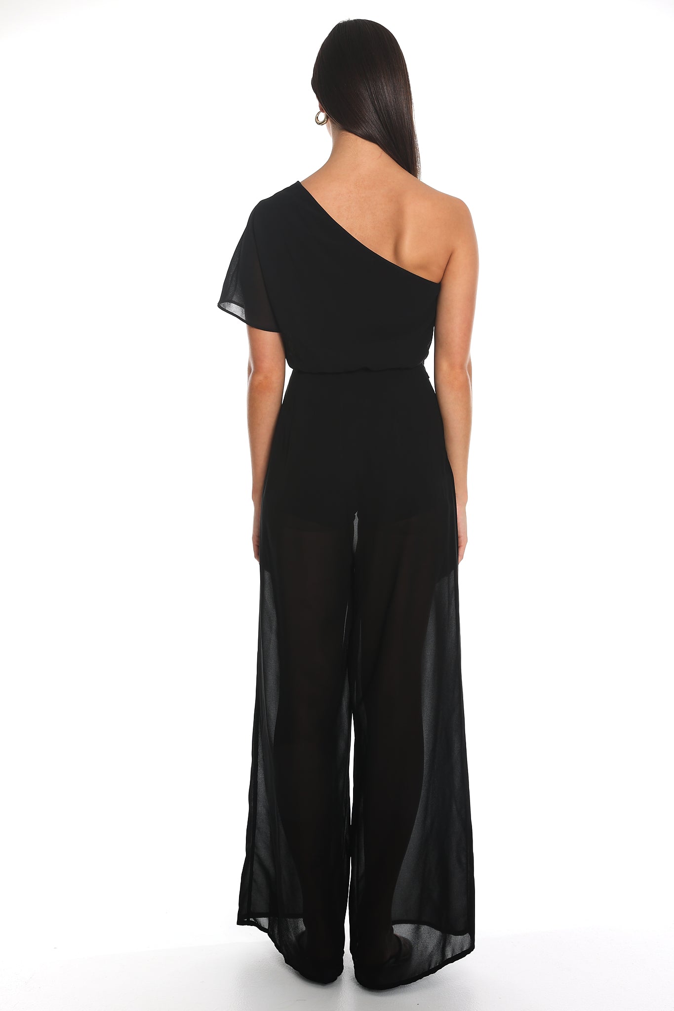 Challenger One-Shoulder Jumpsuit Black