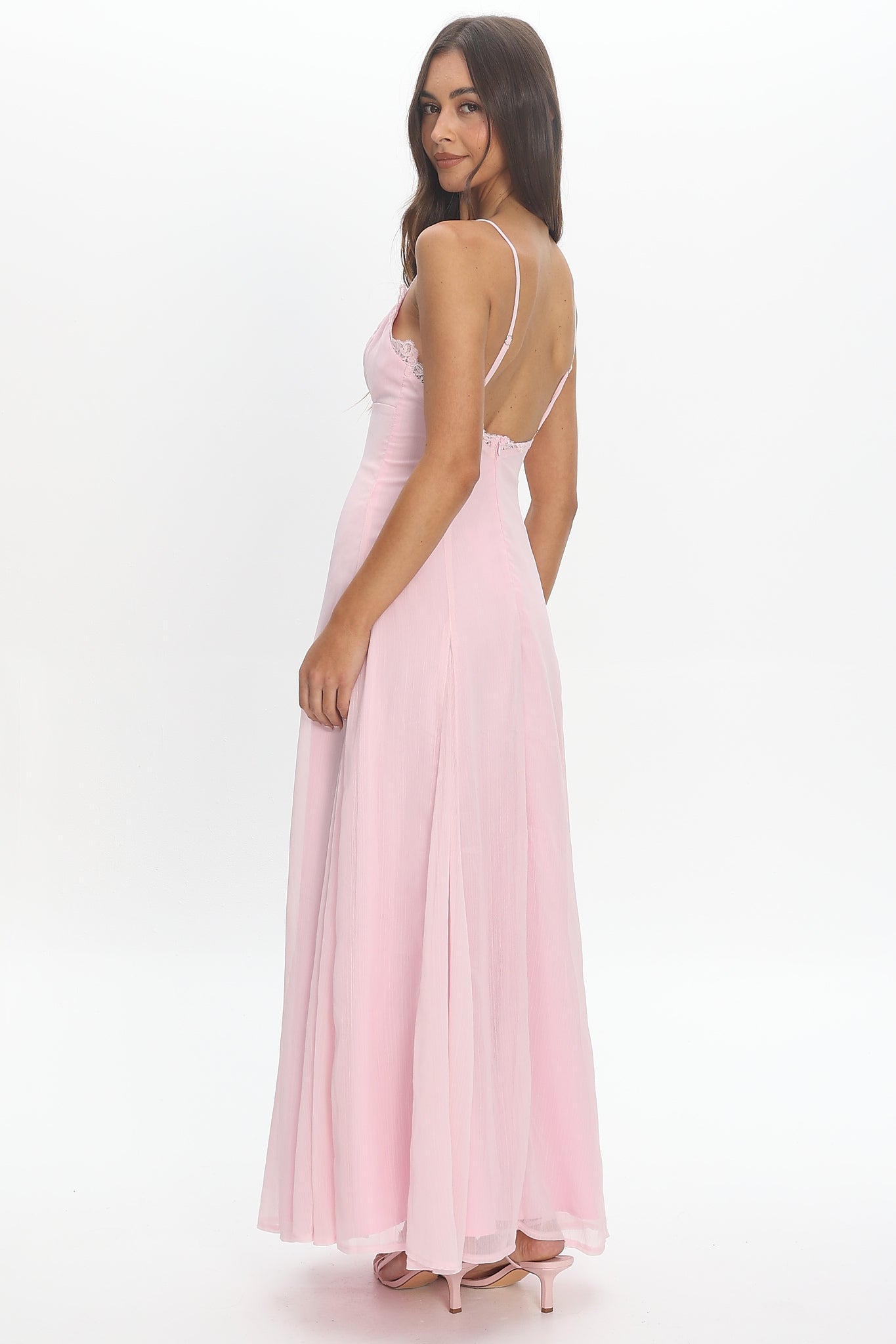 Shop the Edessa Lace-Trim Maxi Dress Blush