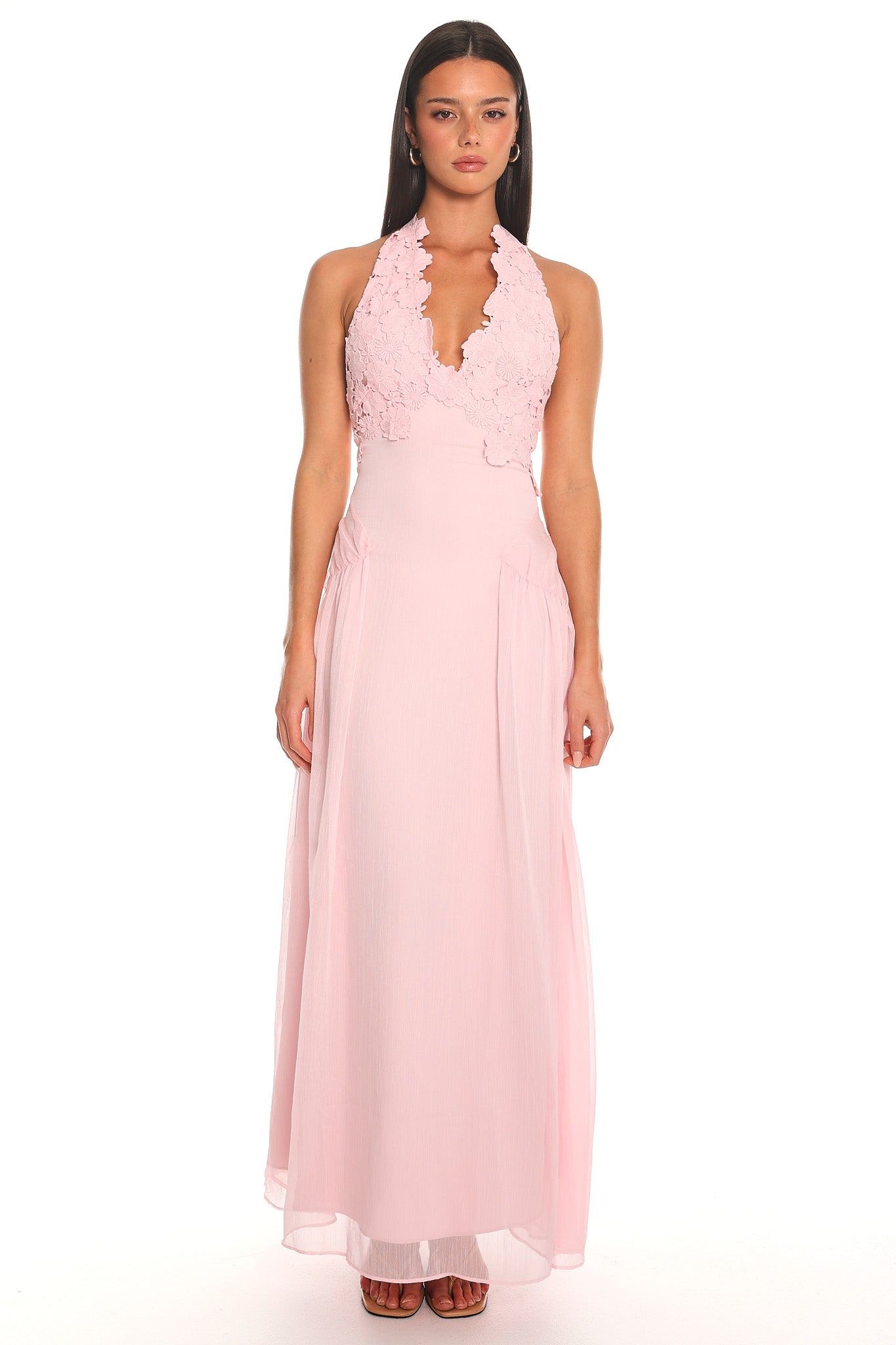 Pasadena Halter Maxi Dress Baby Pink