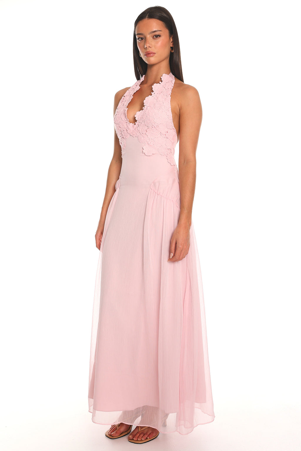 Pasadena Halter Maxi Dress Baby Pink