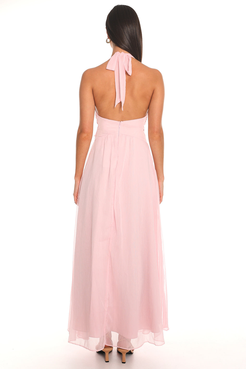 Pasadena Halter Maxi Dress Baby Pink