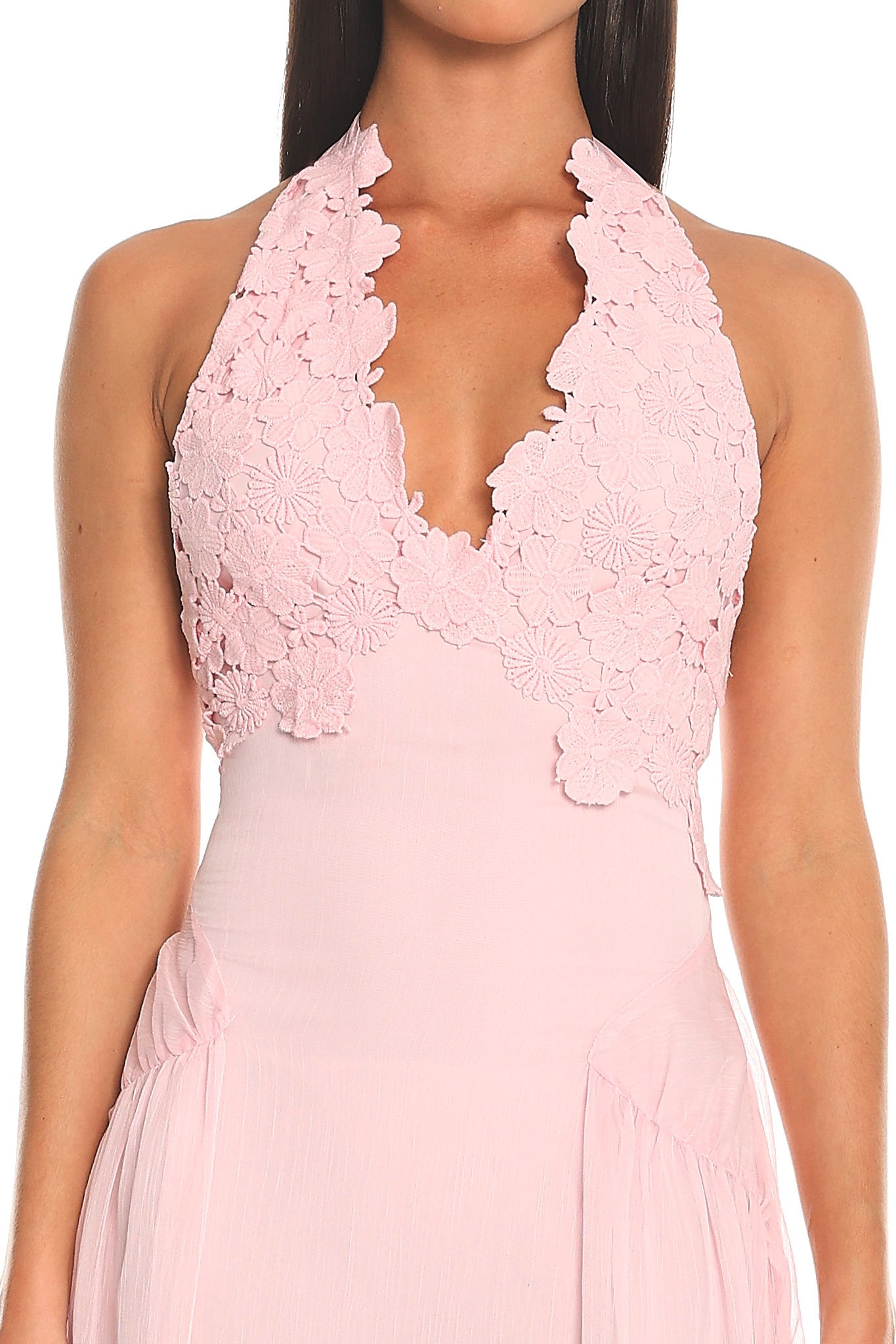 Pasadena Halter Maxi Dress Baby Pink
