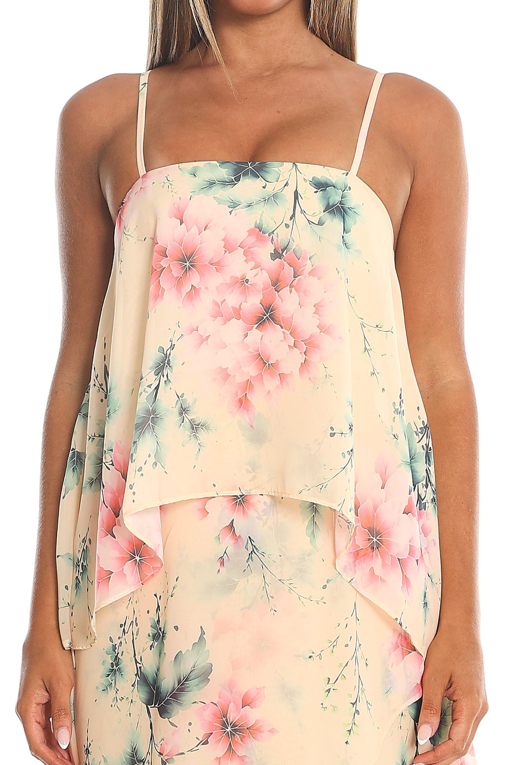 Carlicia Tiered Overlay Maxi Dress Yellow