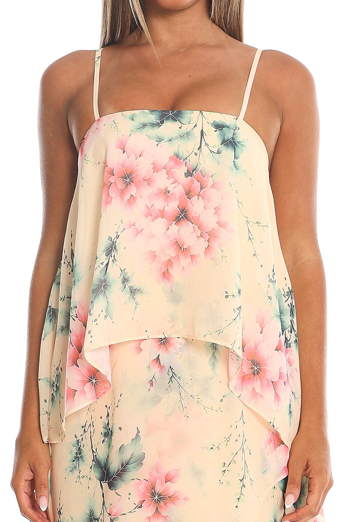 Carlicia Tiered Overlay Maxi Dress Yellow