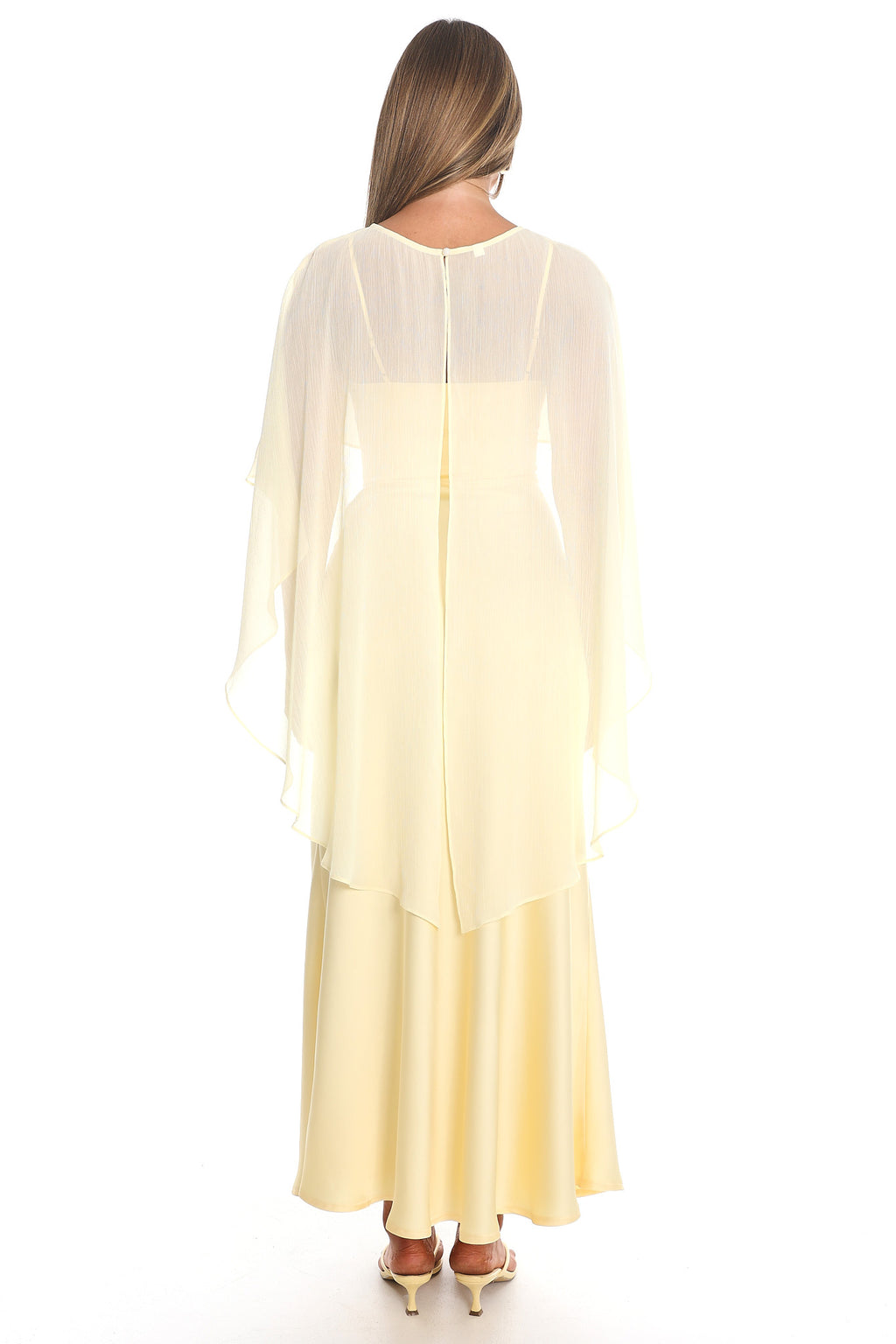 Larni Twist Waist Cape Midi Dress Butter by Selfie Leslie