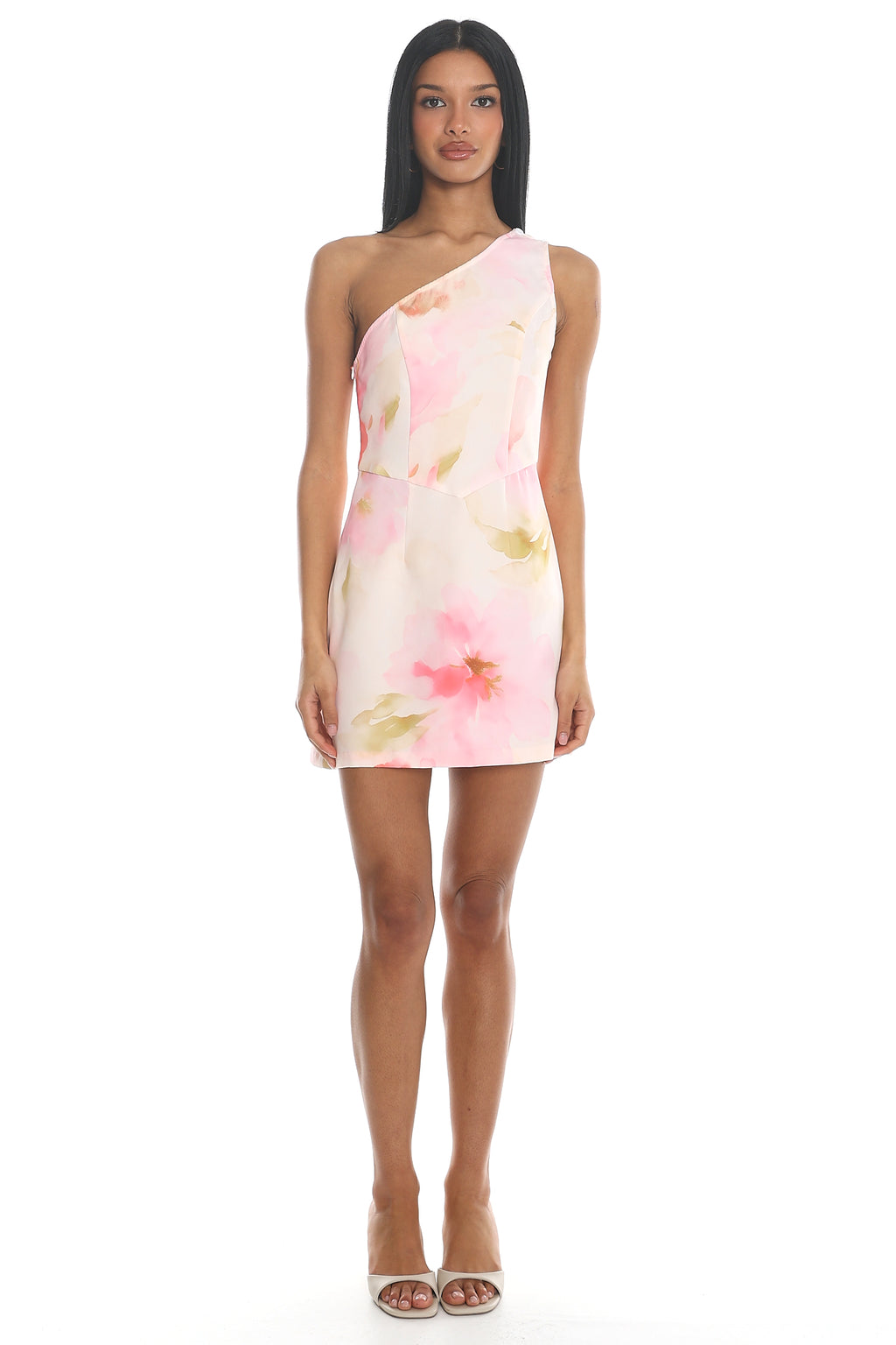 Sunlit Bloom Draped Mini Dress Pink