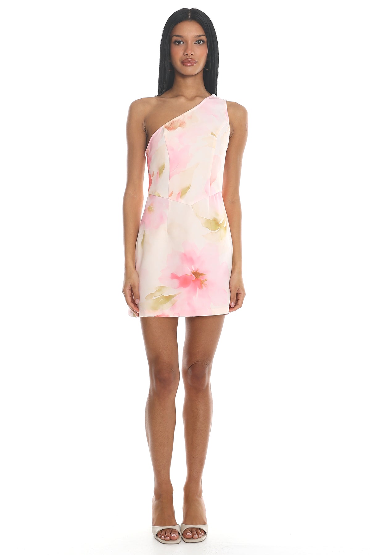 Sunlit Bloom Draped Mini Dress Pink