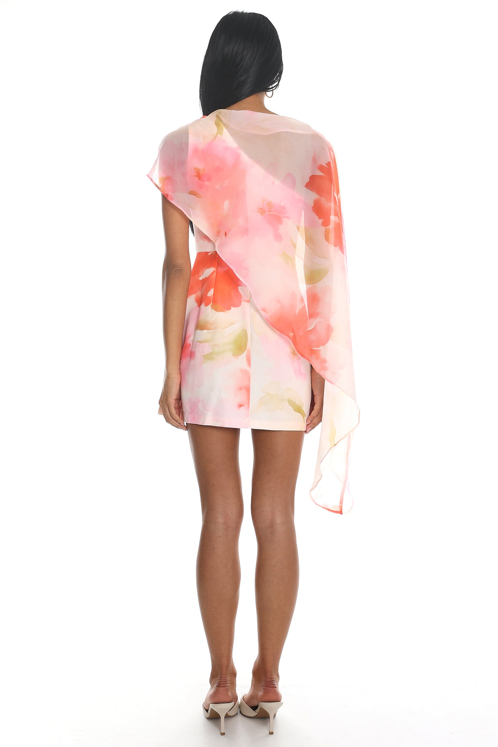 Sunlit Bloom Draped Mini Dress Pink
