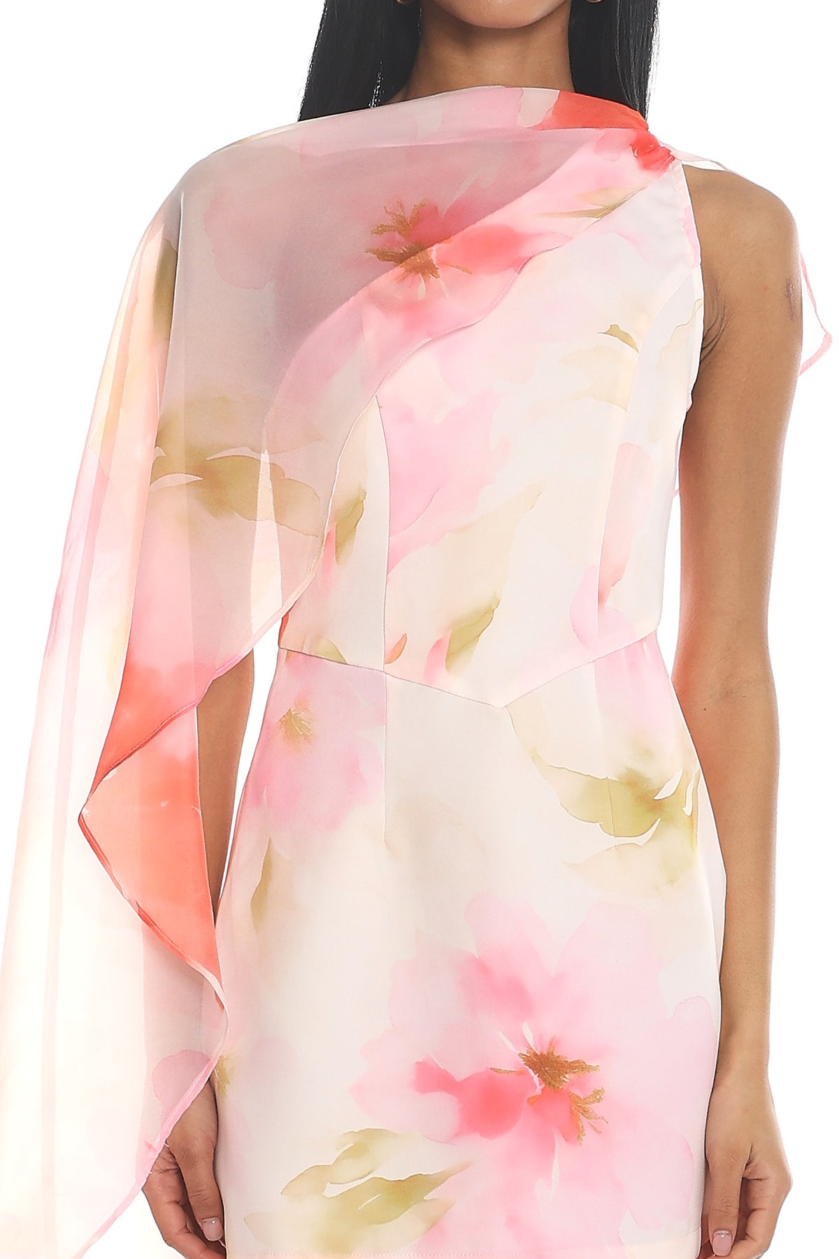 Sunlit Bloom Draped Mini Dress Pink