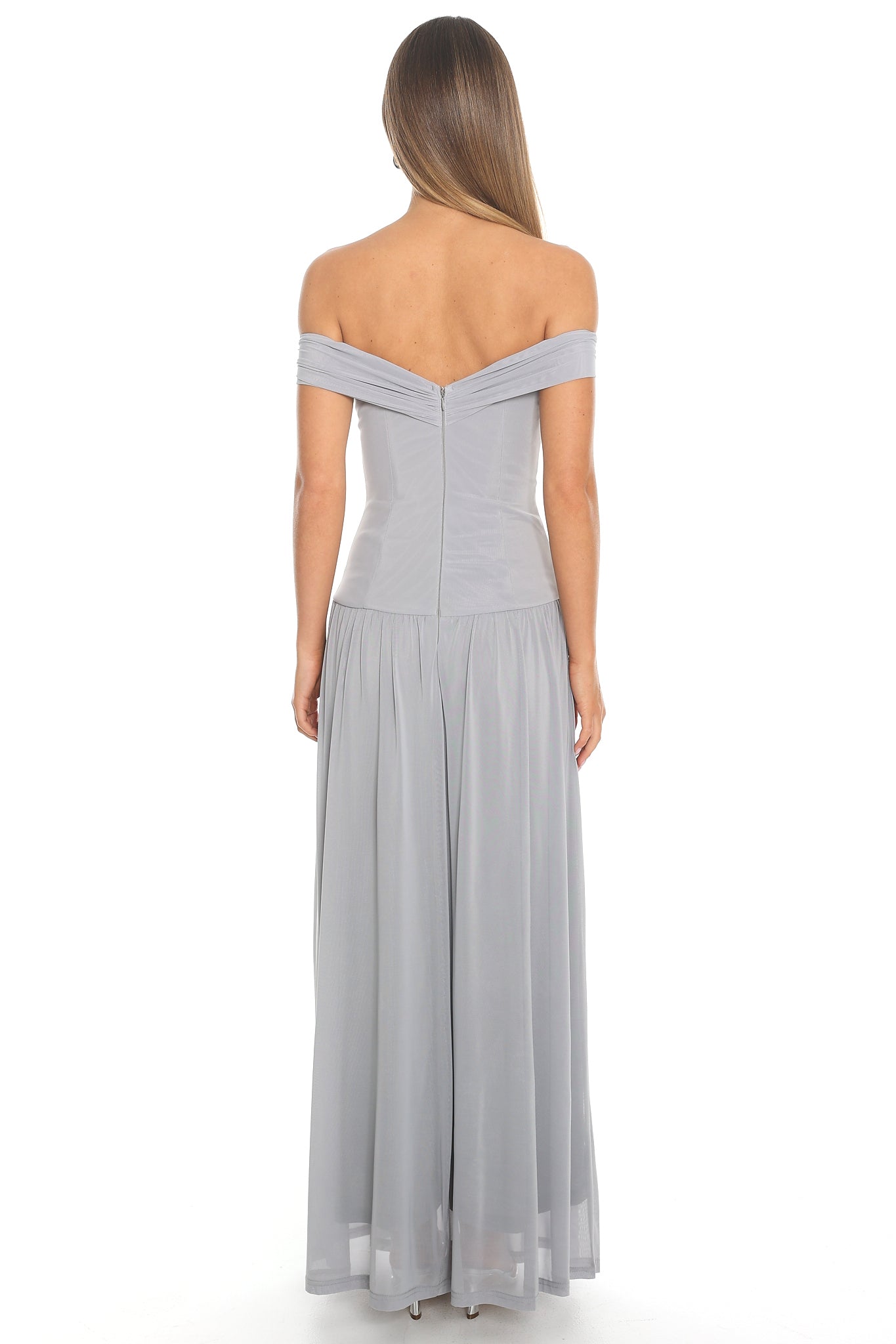 Peridot Off-Shoulder Maxi Dress Grey