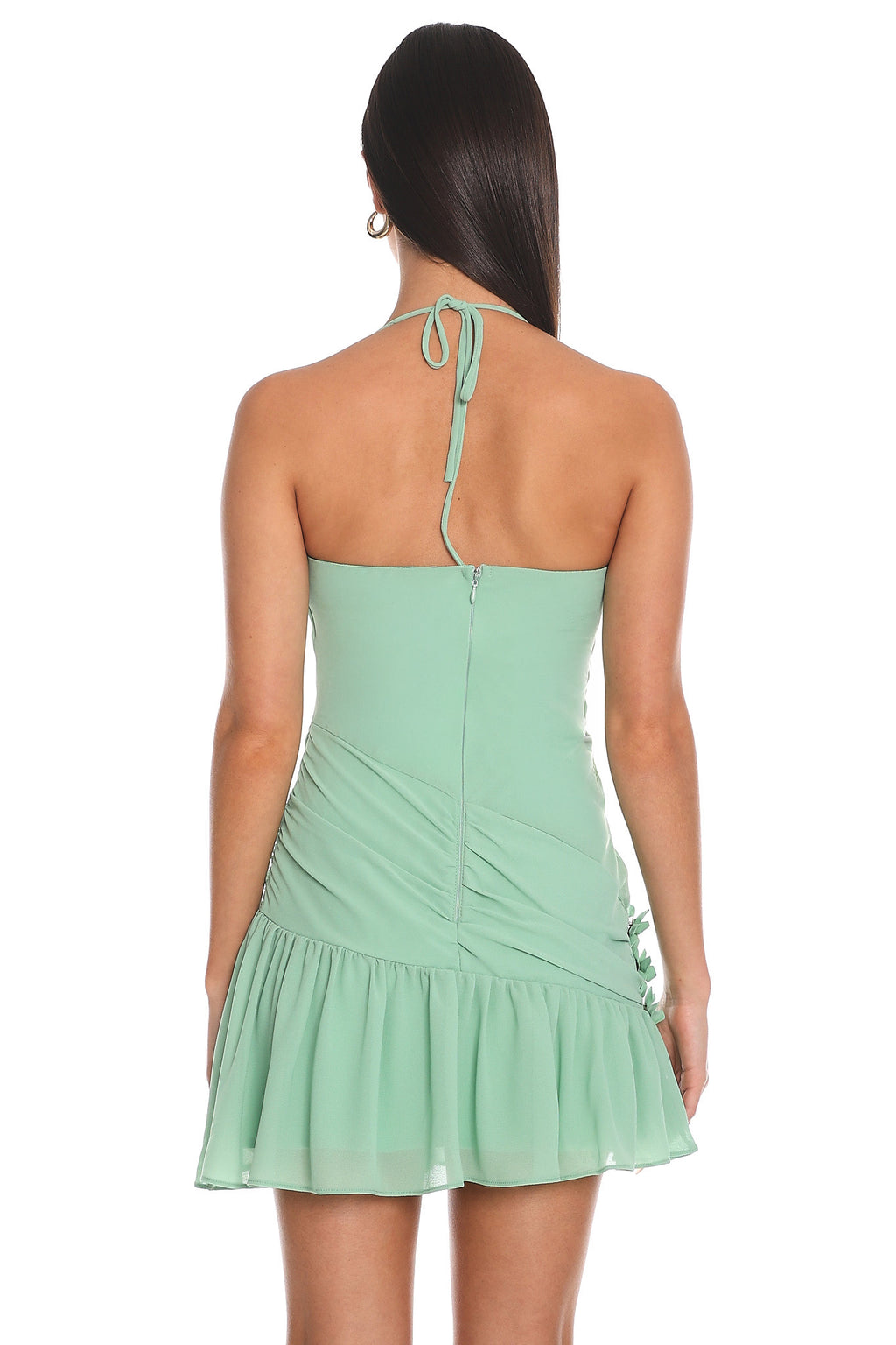 Miss Me More Flounce Mini Dress Sage
