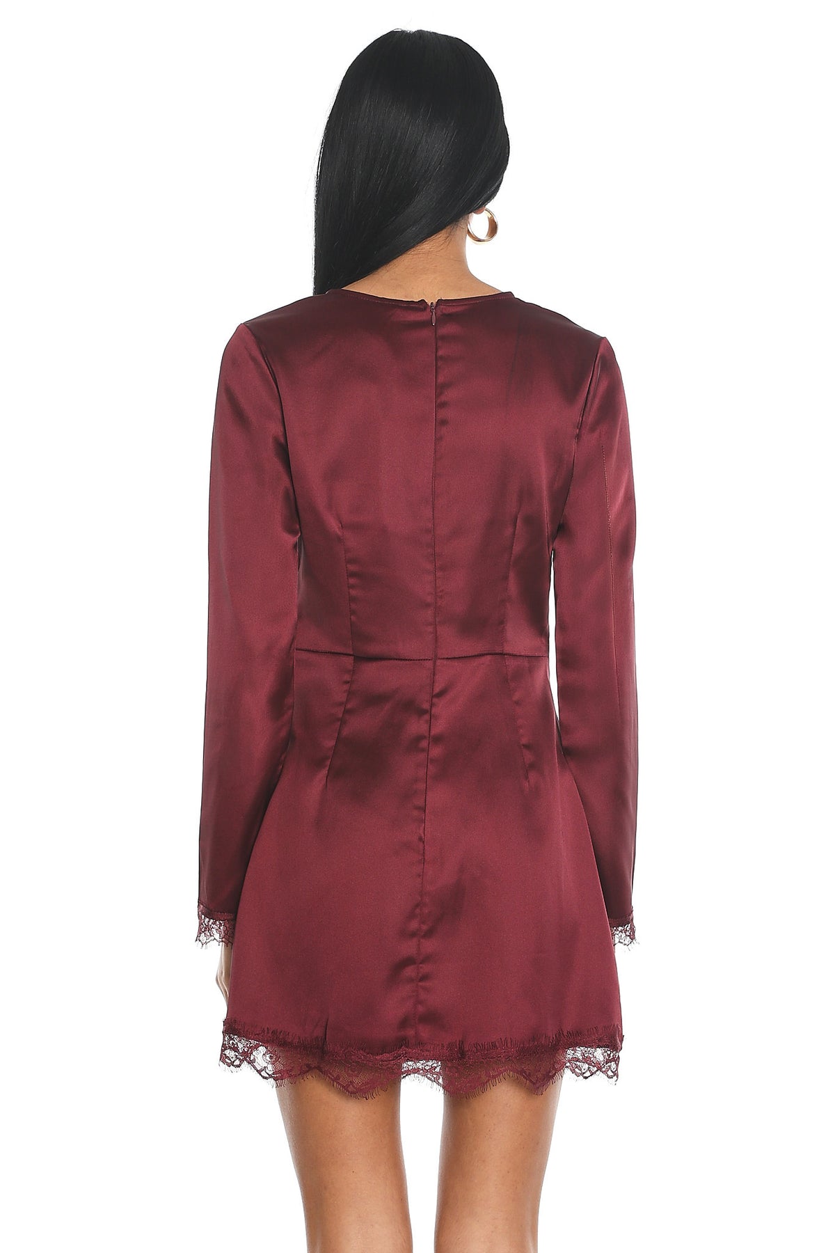 Afterparty Lace Trim Mini Dress Grape by Selfie Leslie