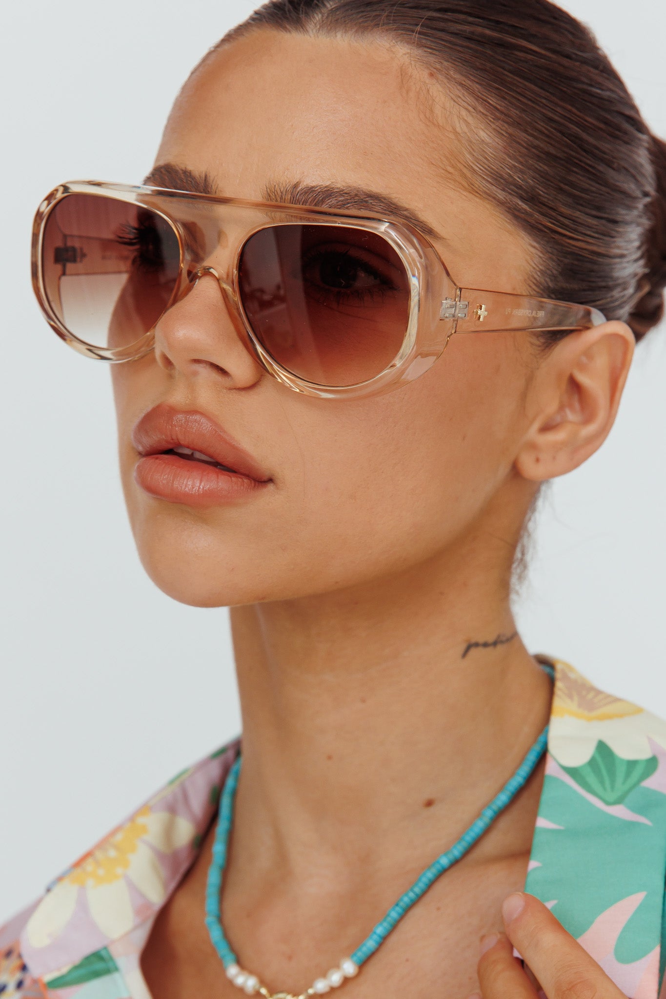 Peta And Jain Freja Sunglasses Crystal Tan by Selfie Leslie
