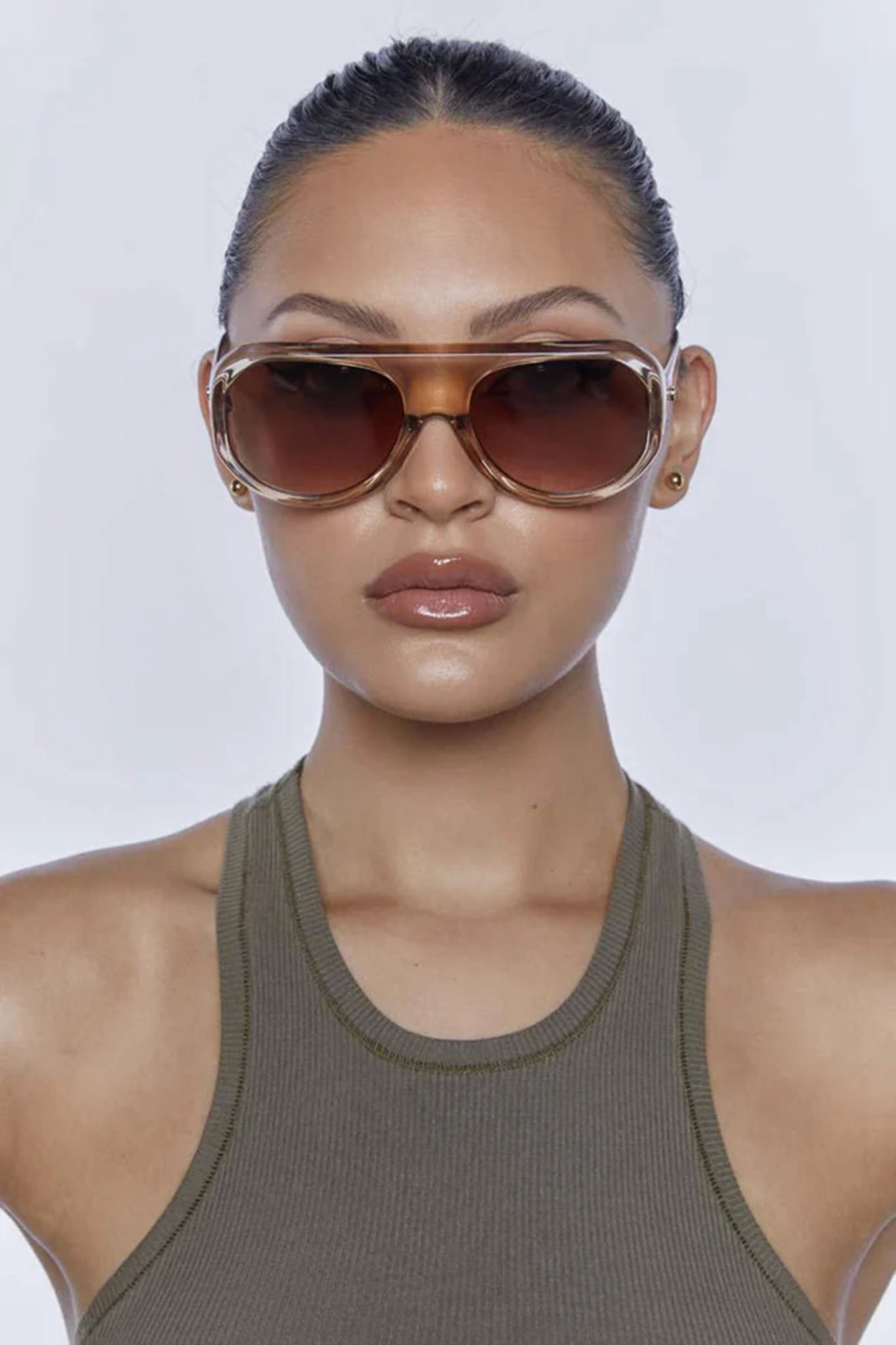 Peta And Jain Freja Sunglasses Crystal Tan by Selfie Leslie