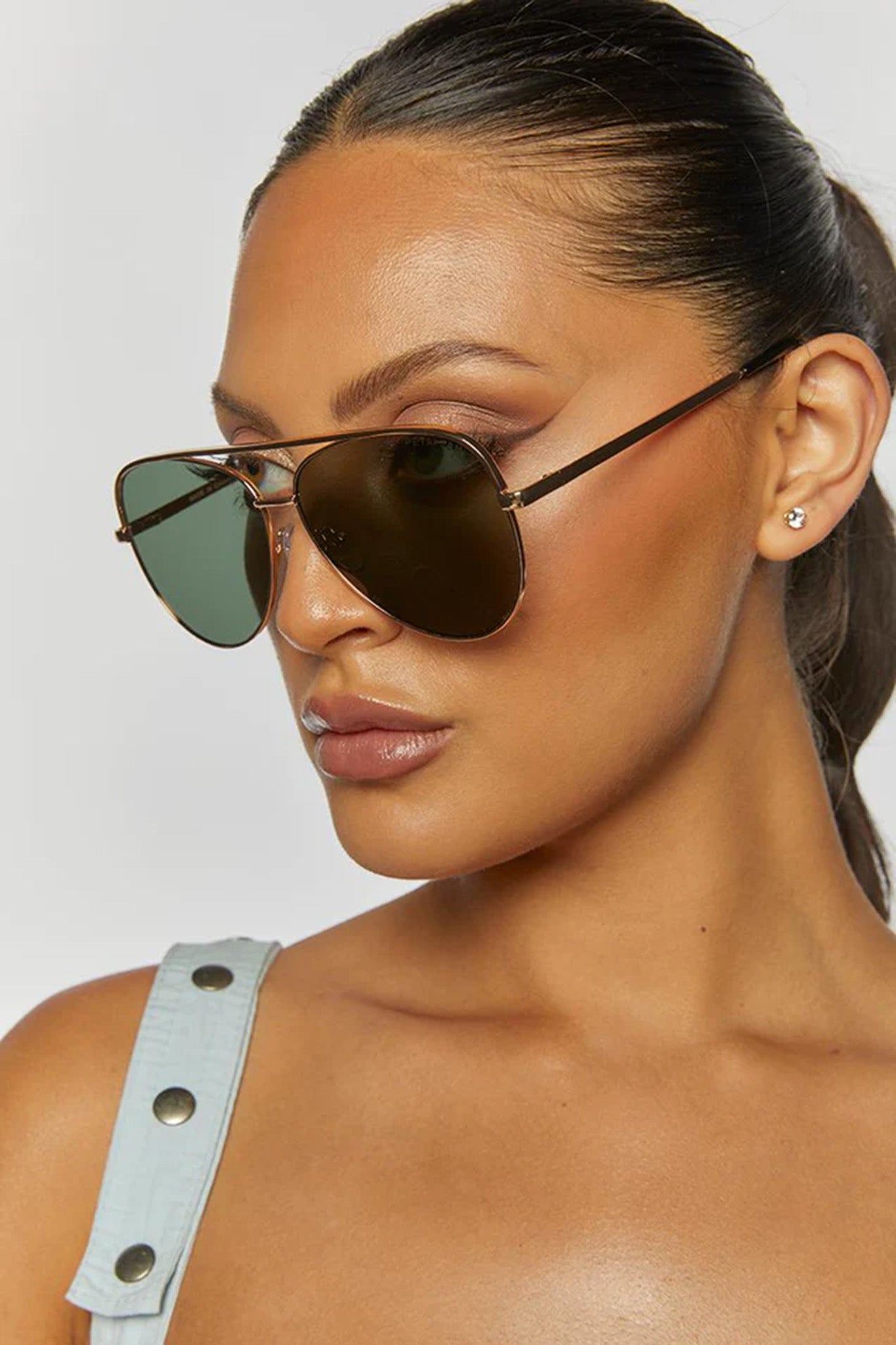 Peta And Jain Franki Sunglasses Gold by Selfie Leslie