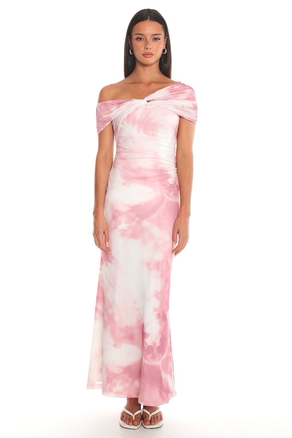 Blushing Horizons Tie-Dye Maxi Dress Pink