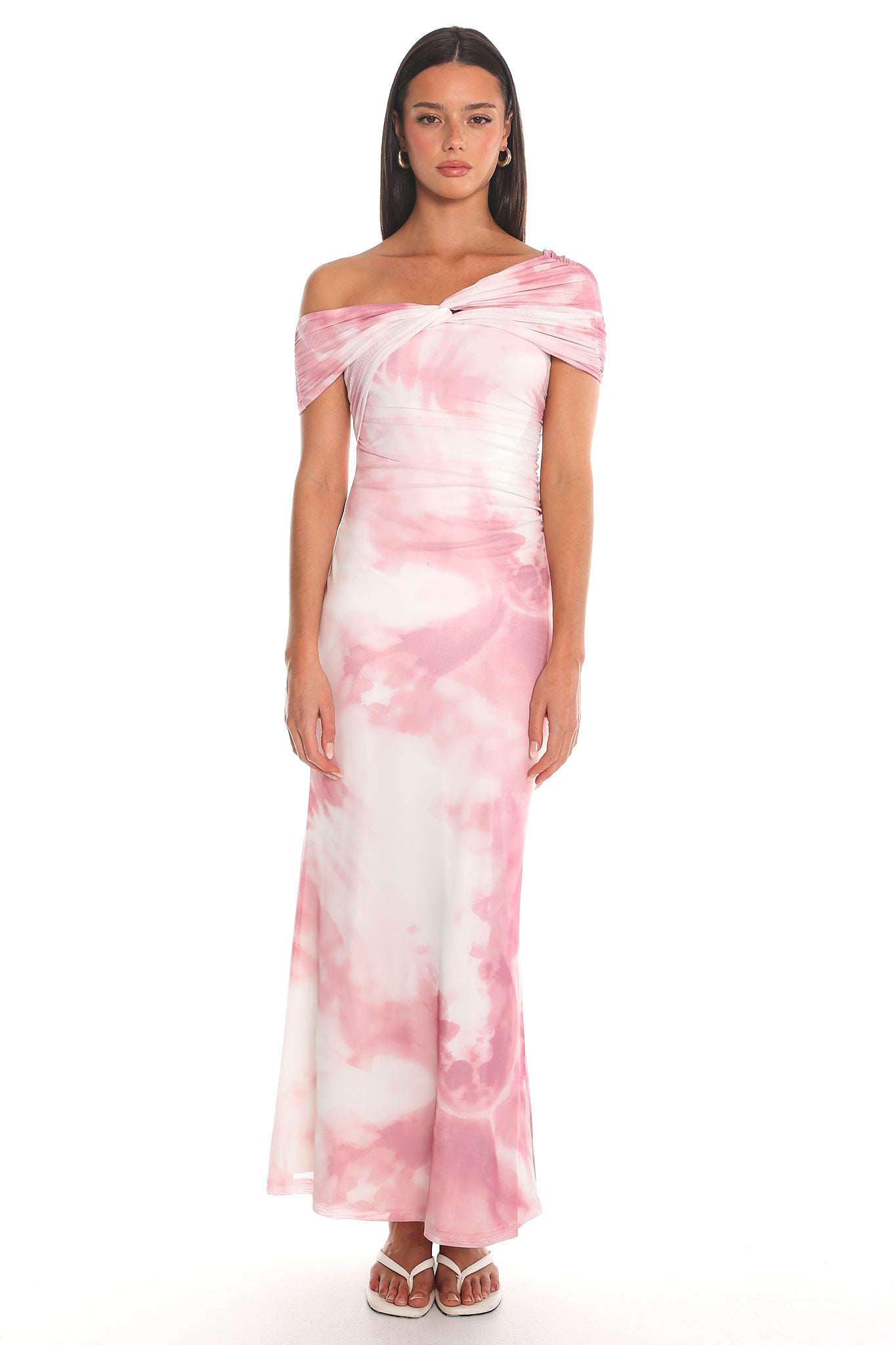 Blushing Horizons Tie-Dye Maxi Dress Pink