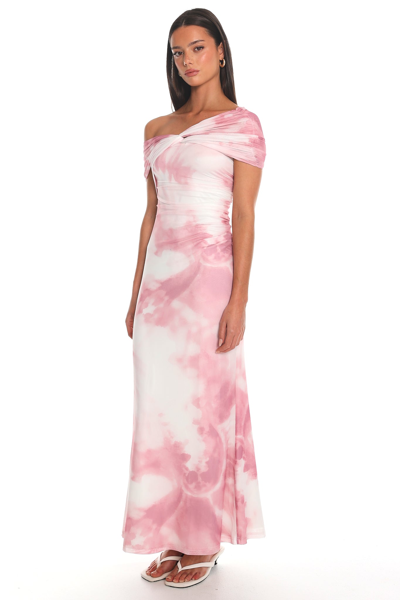Blushing Horizons Tie-Dye Maxi Dress Pink