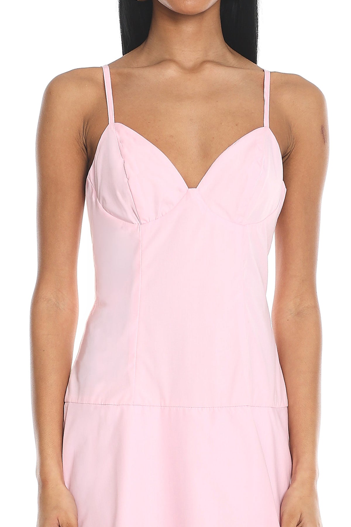 Lourdes Tiered Bustier Maxi Dress Pink