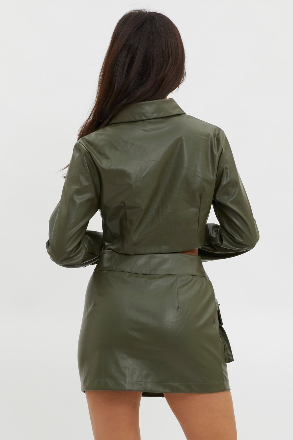 Fallen Angel Pocket Mini Skirt Olive by Selfie Leslie