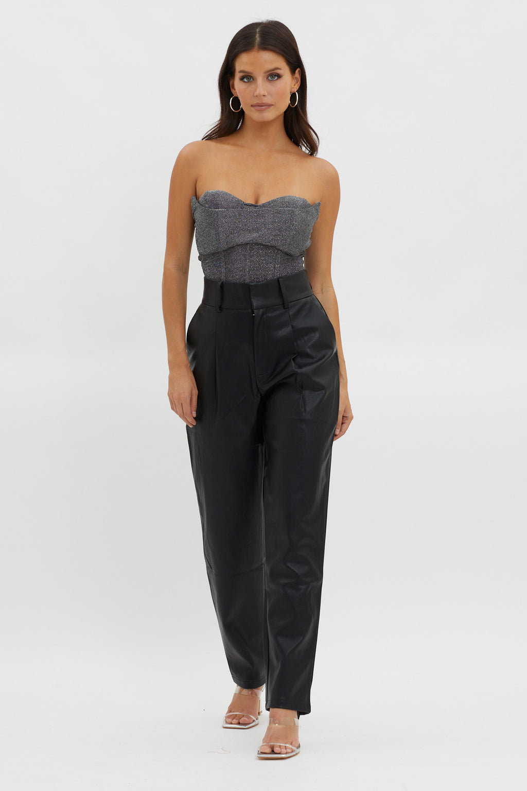 In Theory Faux Leather Pants Black by Selfie Leslie