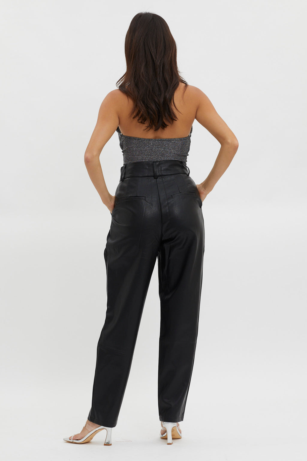 In Theory Faux Leather Pants Black by Selfie Leslie