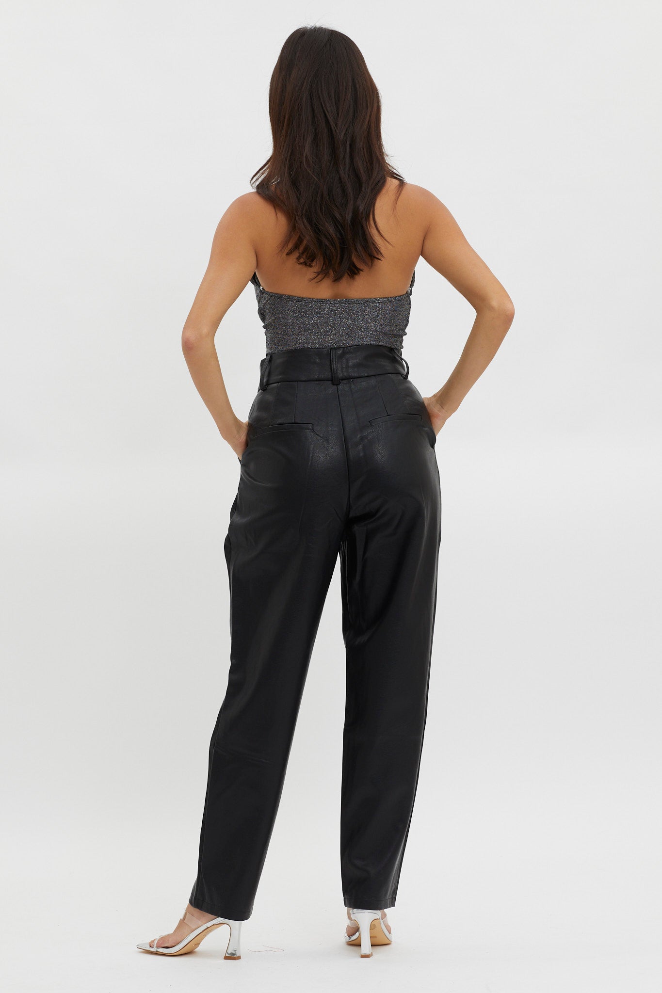 In Theory Faux Leather Pants Black by Selfie Leslie