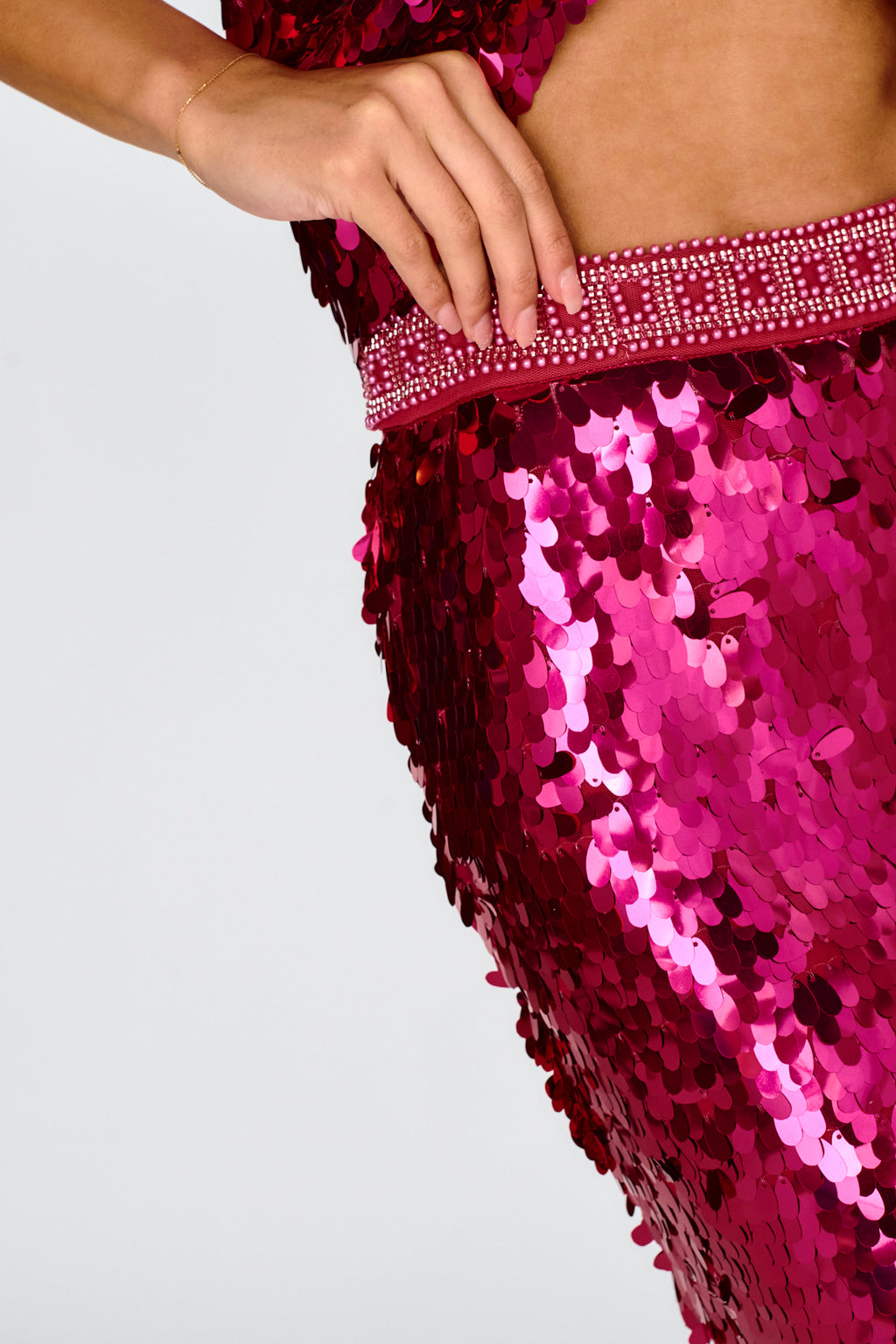 She's So LA Sequin Mini Skirt Hot Pink by Selfie Leslie