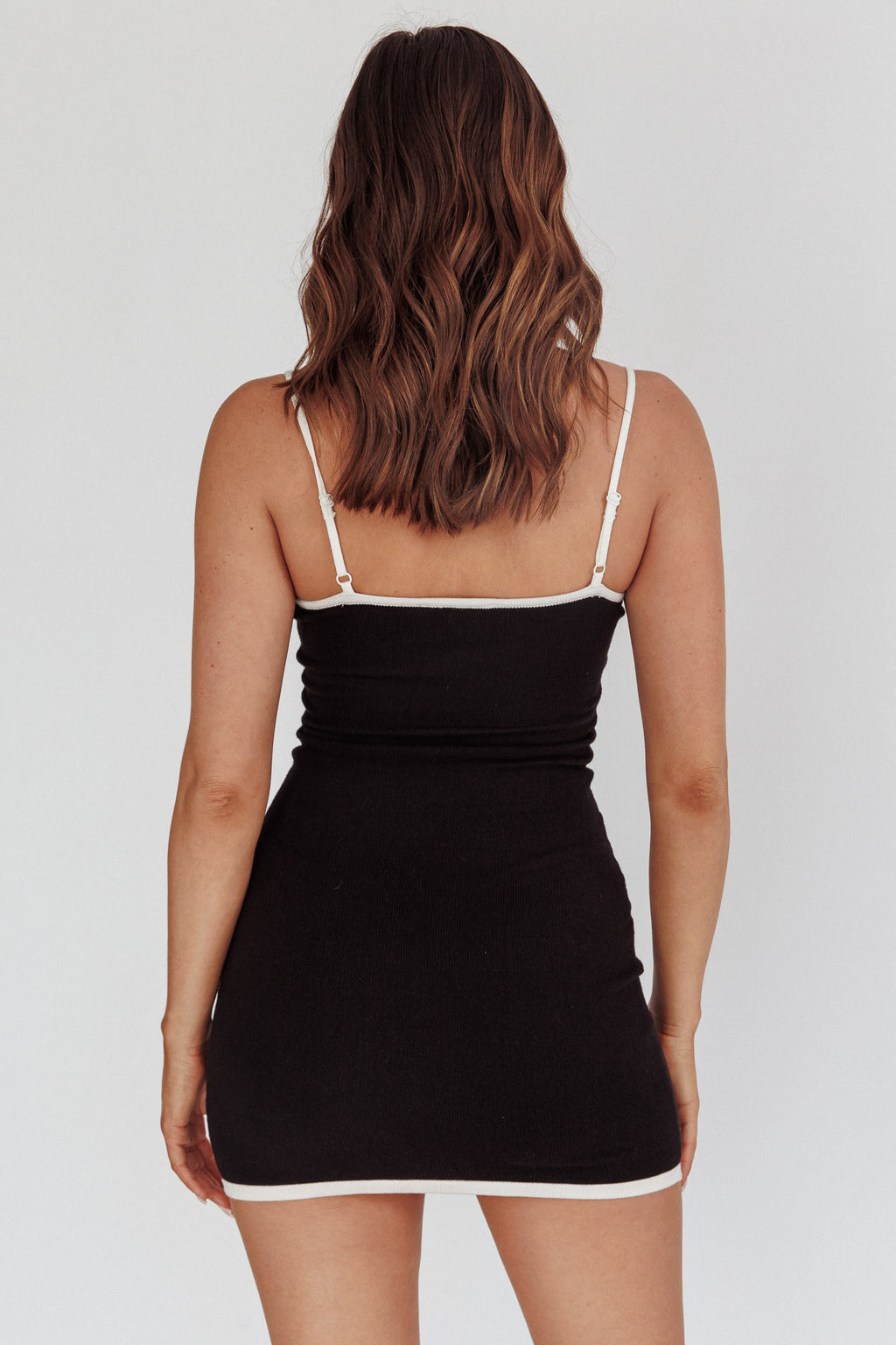 Love Loud Cut-Out Bow Mini Dress Black/White by Selfie Leslie