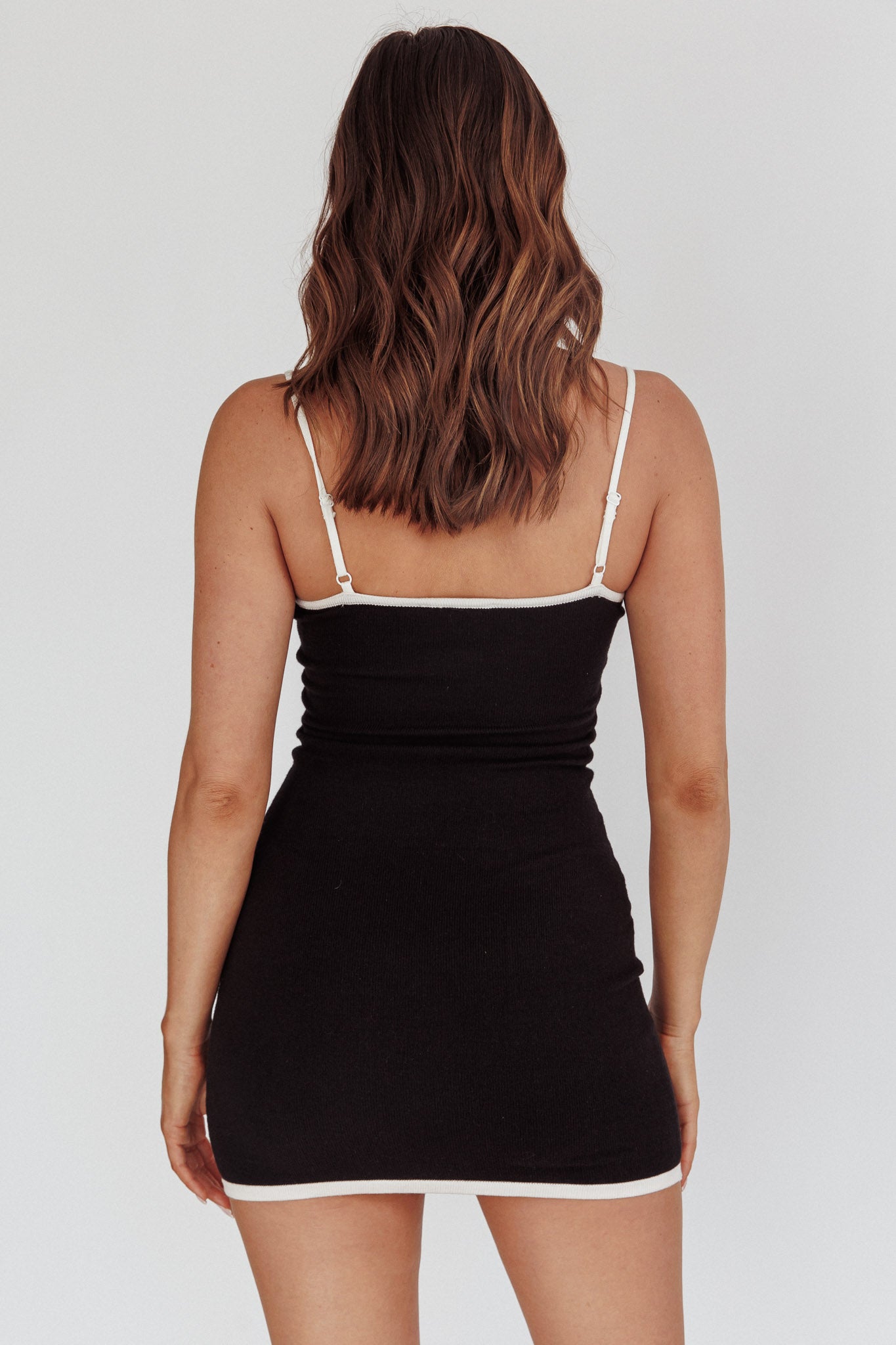 Love Loud Cut-Out Bow Mini Dress Black/White by Selfie Leslie