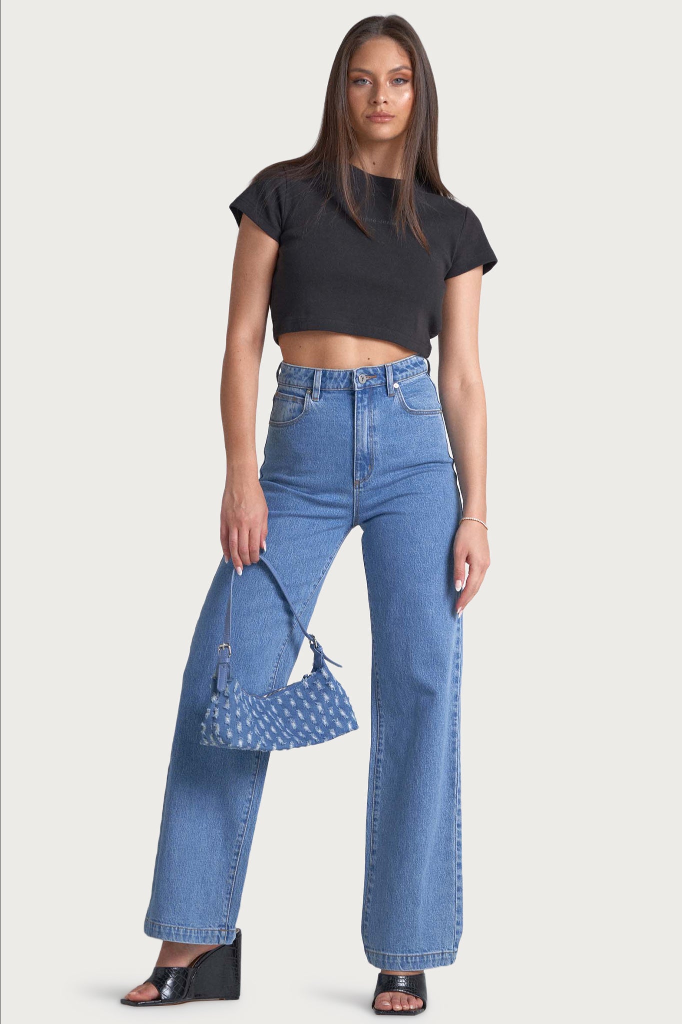 Abrand 94 High And Wide Debbie Jeans Mid Blue by Selfie Leslie