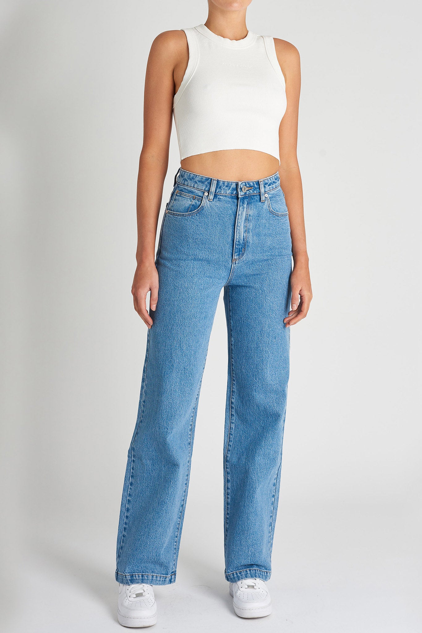 Abrand 94 High And Wide Debbie Jeans Mid Blue by Selfie Leslie