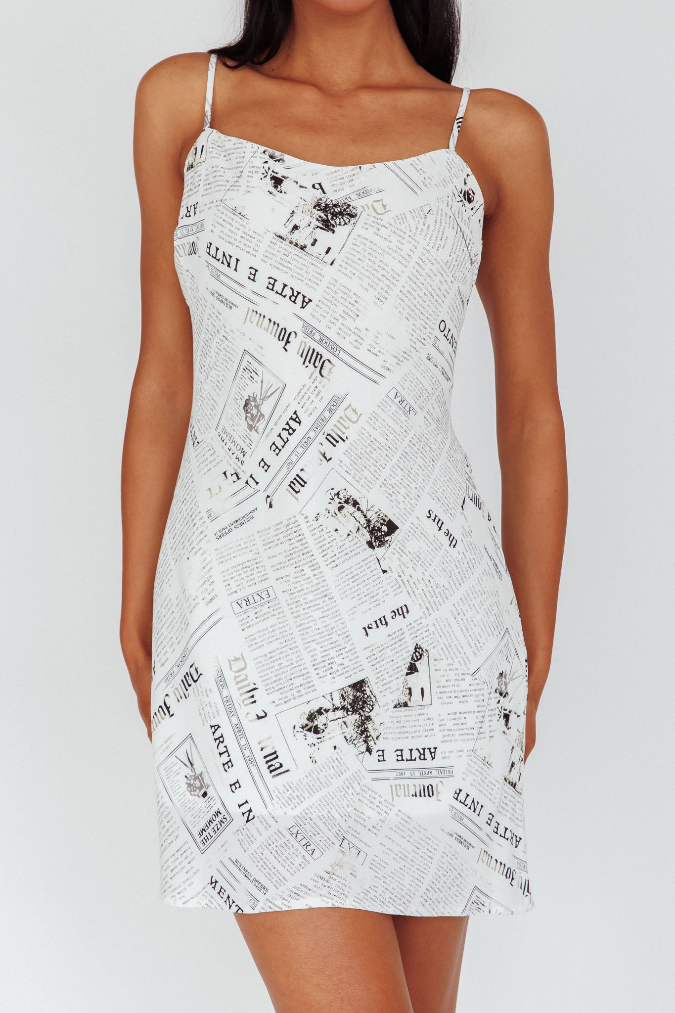 Manifest It Cami Strap Mini Dress Print Off White by Selfie Leslie