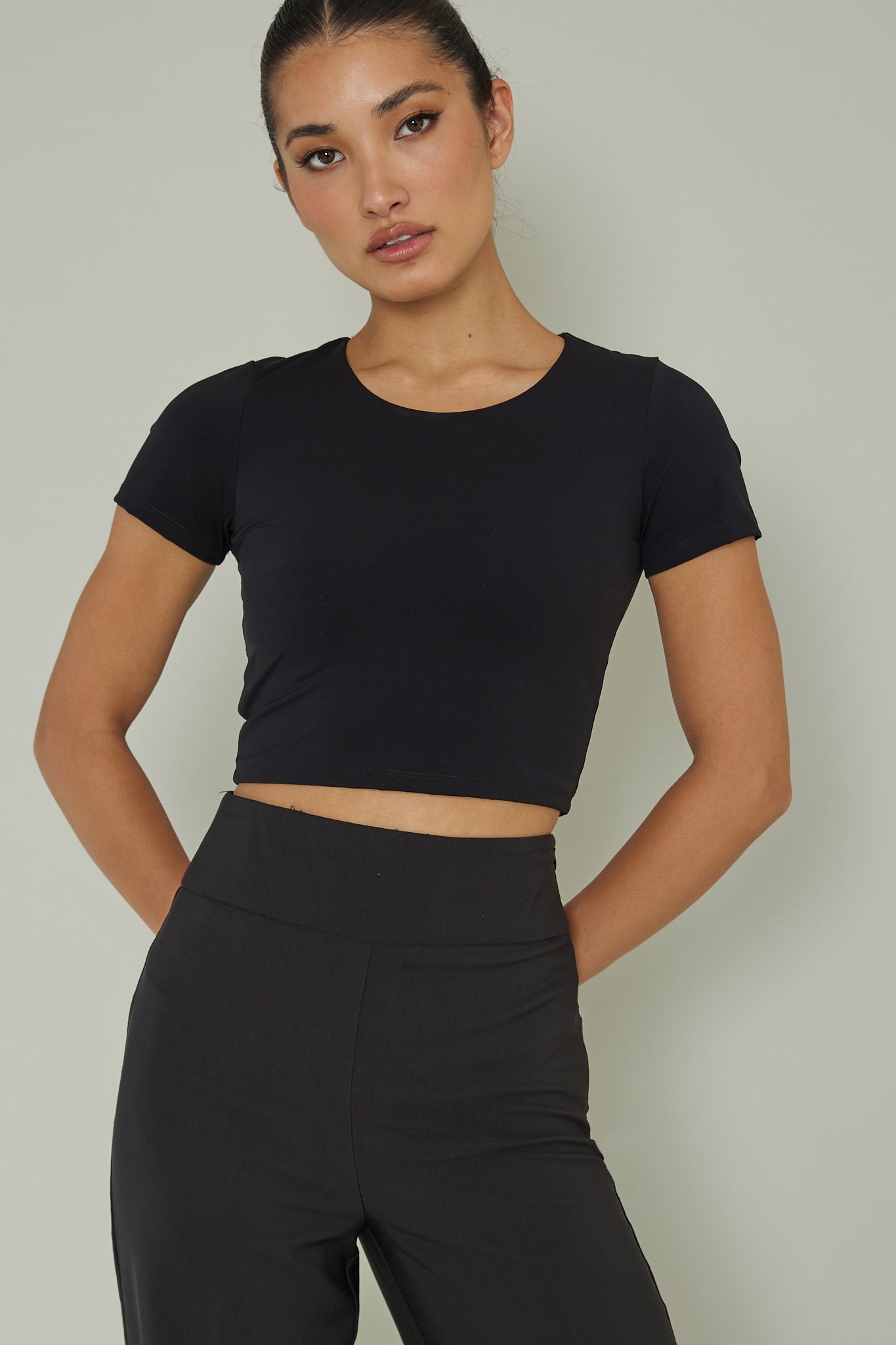 Grammercy Short Sleeve Top Black by Selfie Leslie