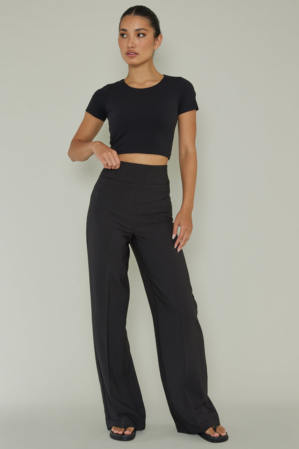 Grammercy Short Sleeve Top Black by Selfie Leslie