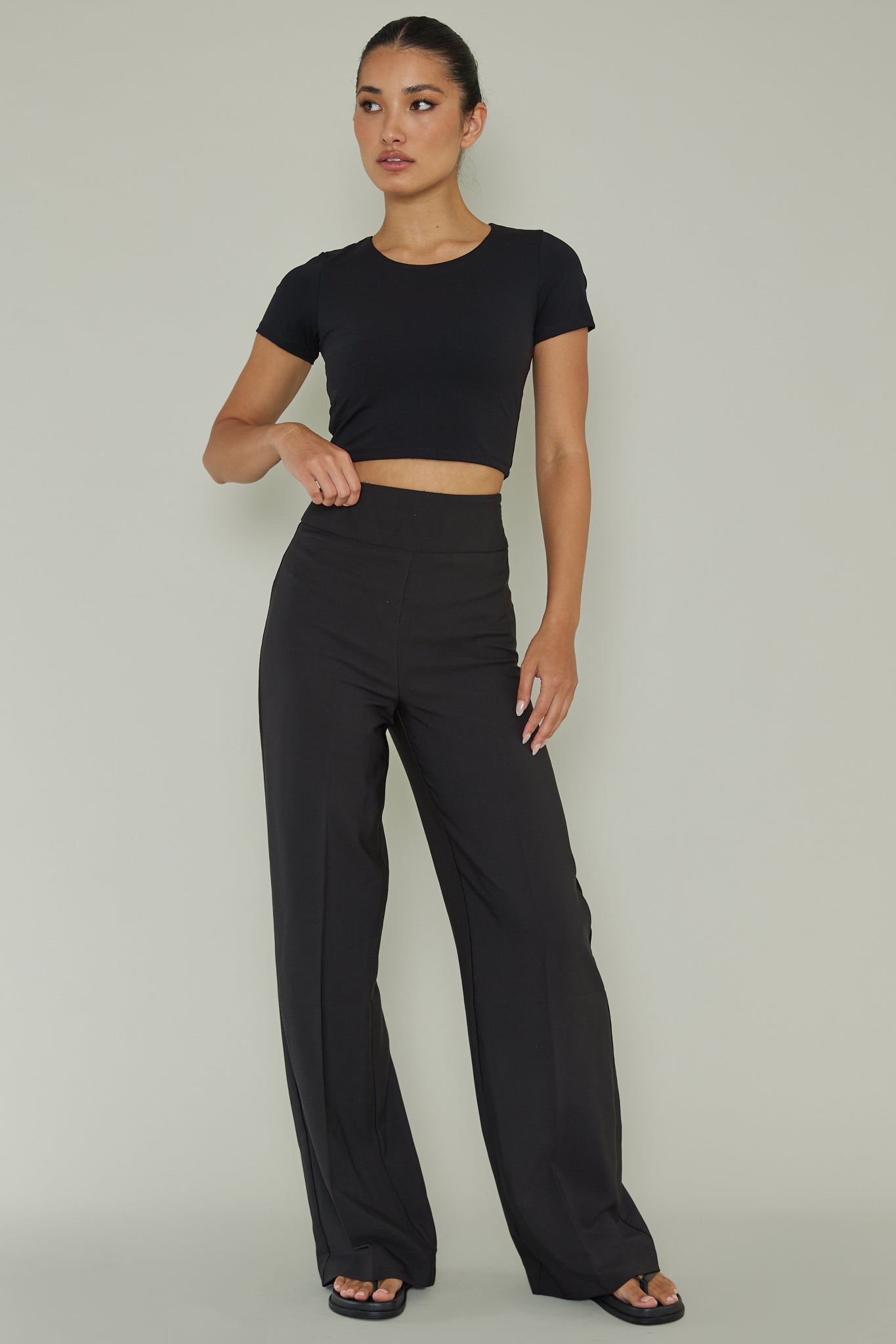 Grammercy Short Sleeve Top Black by Selfie Leslie