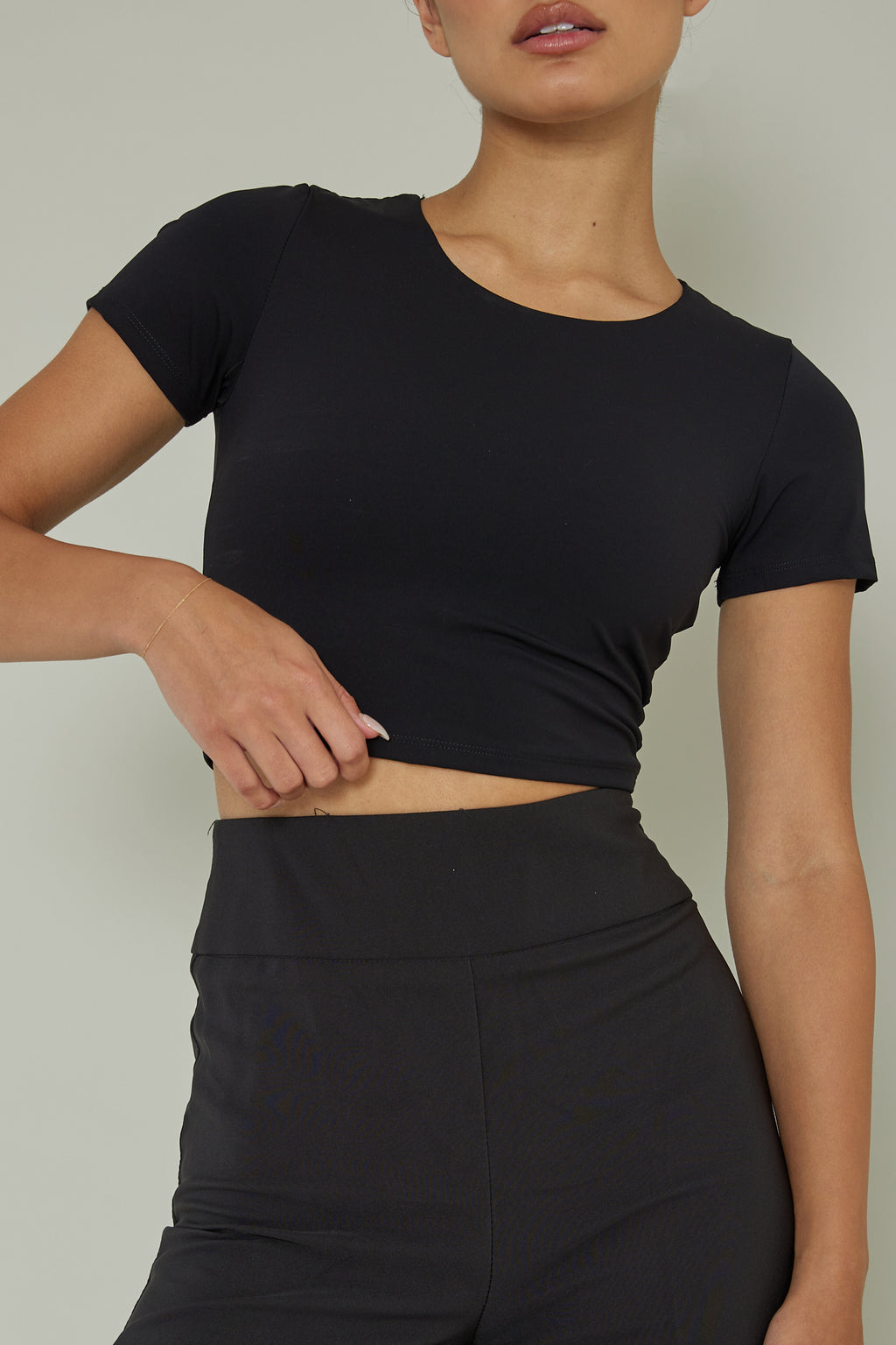 Grammercy Short Sleeve Top Black by Selfie Leslie