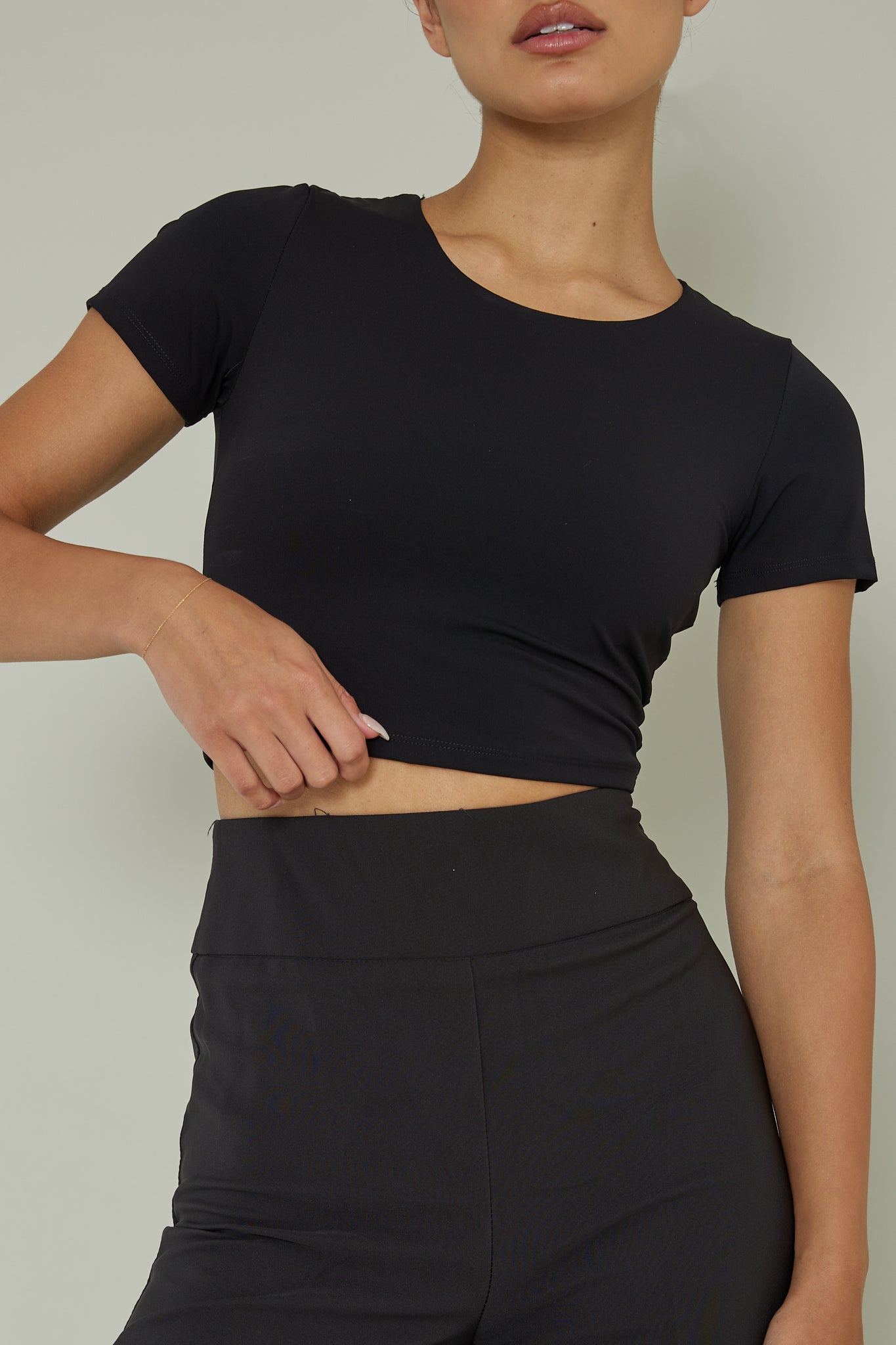 Grammercy Short Sleeve Top Black by Selfie Leslie