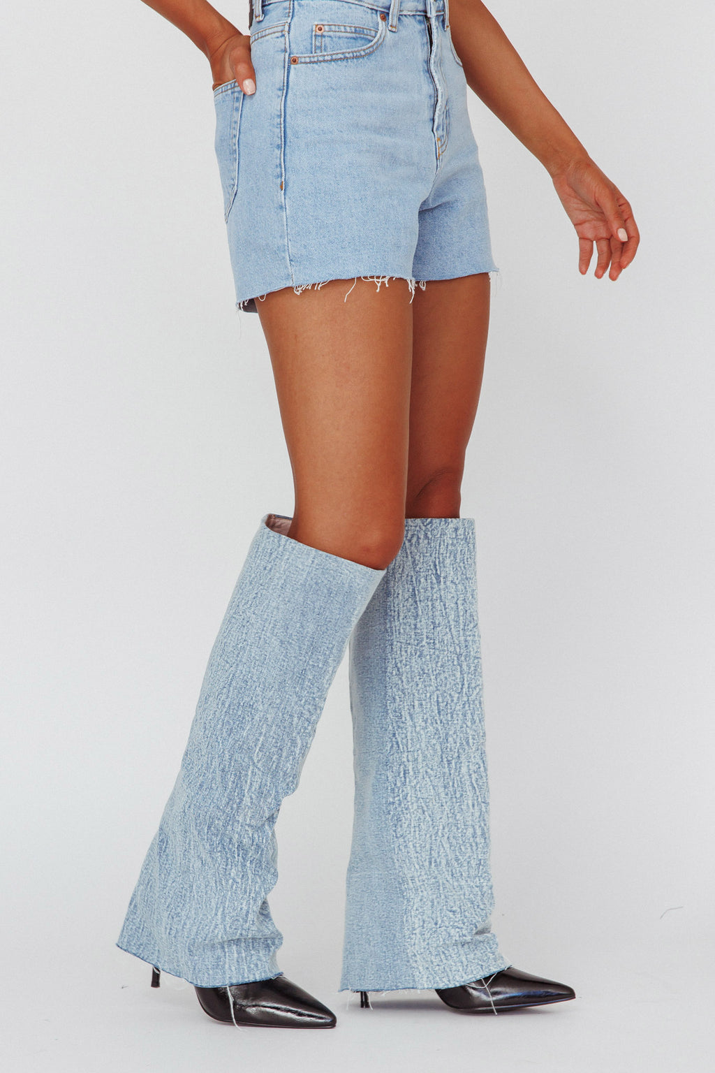 AZALEA WANG Appealing-Denim Stiletto Boot by Selfie Leslie