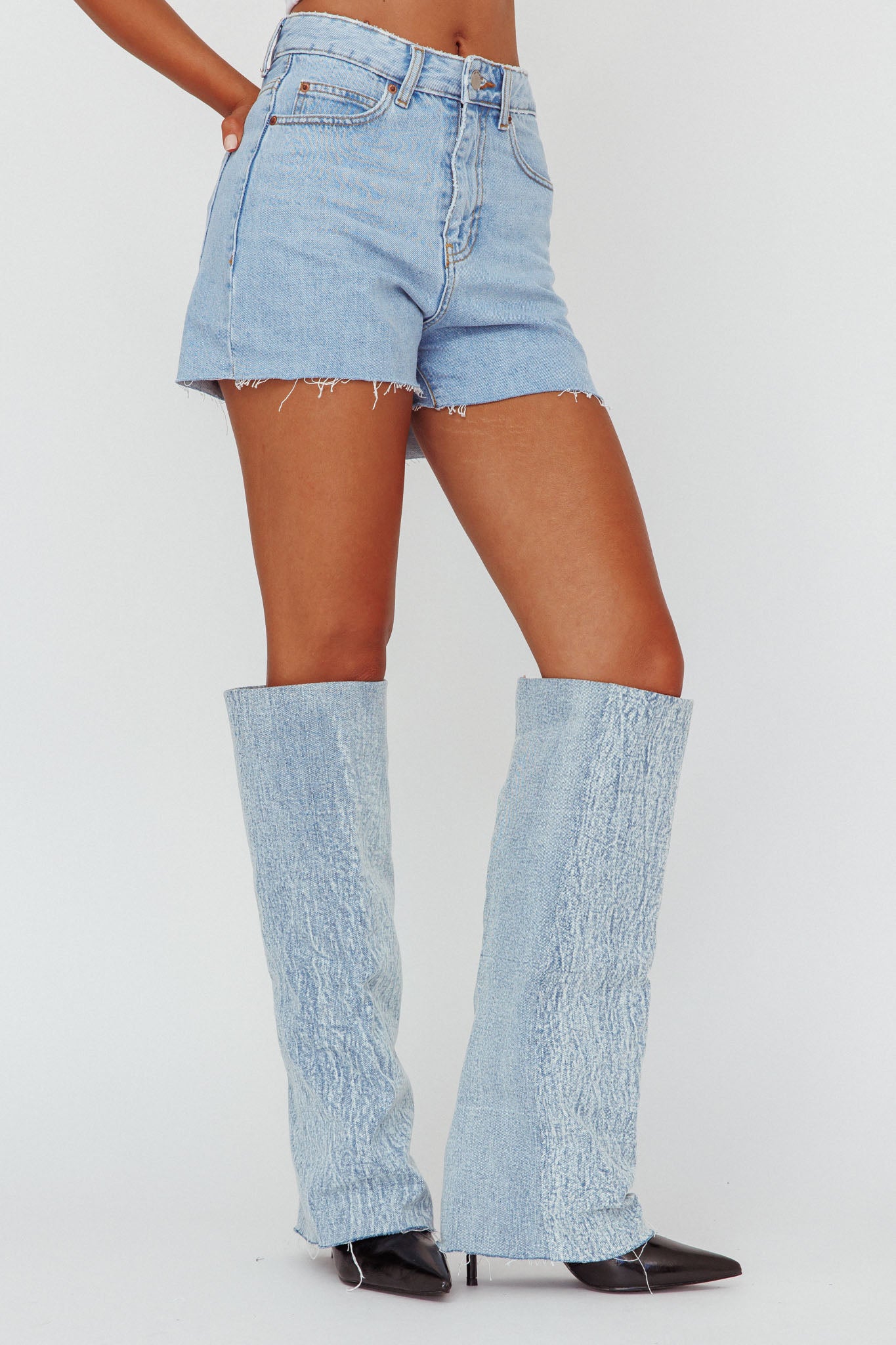 AZALEA WANG Appealing-Denim Stiletto Boot by Selfie Leslie
