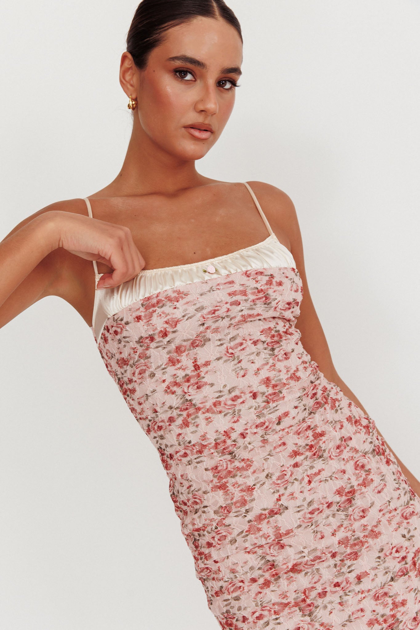 I'm Blushing Floral Lace Maxi Dress Rose M I'm Blushing Floral Lace Maxi Dress Rose M